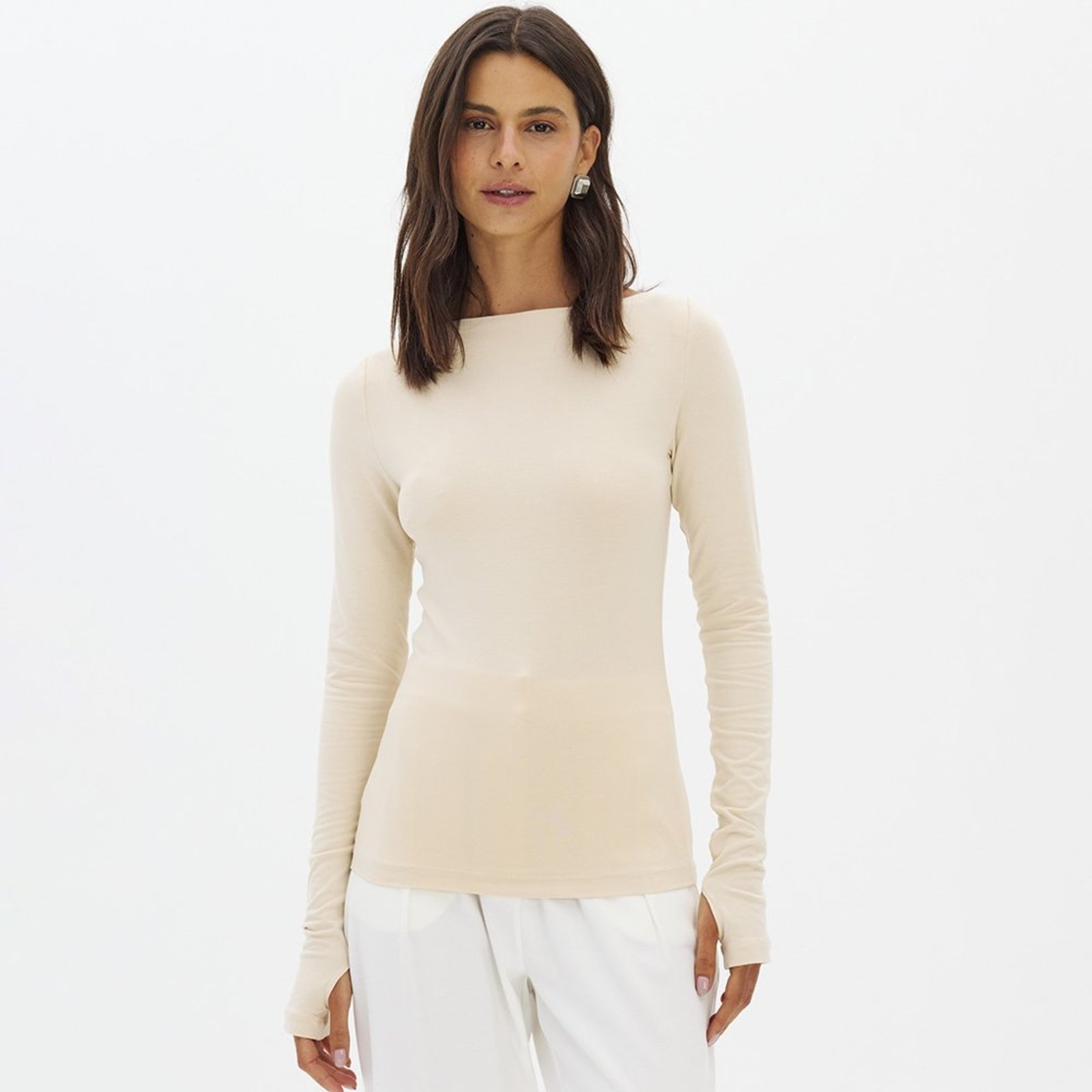 Blusa Lança Perfume Ajustada Manga Longa In26 Bege Feminino