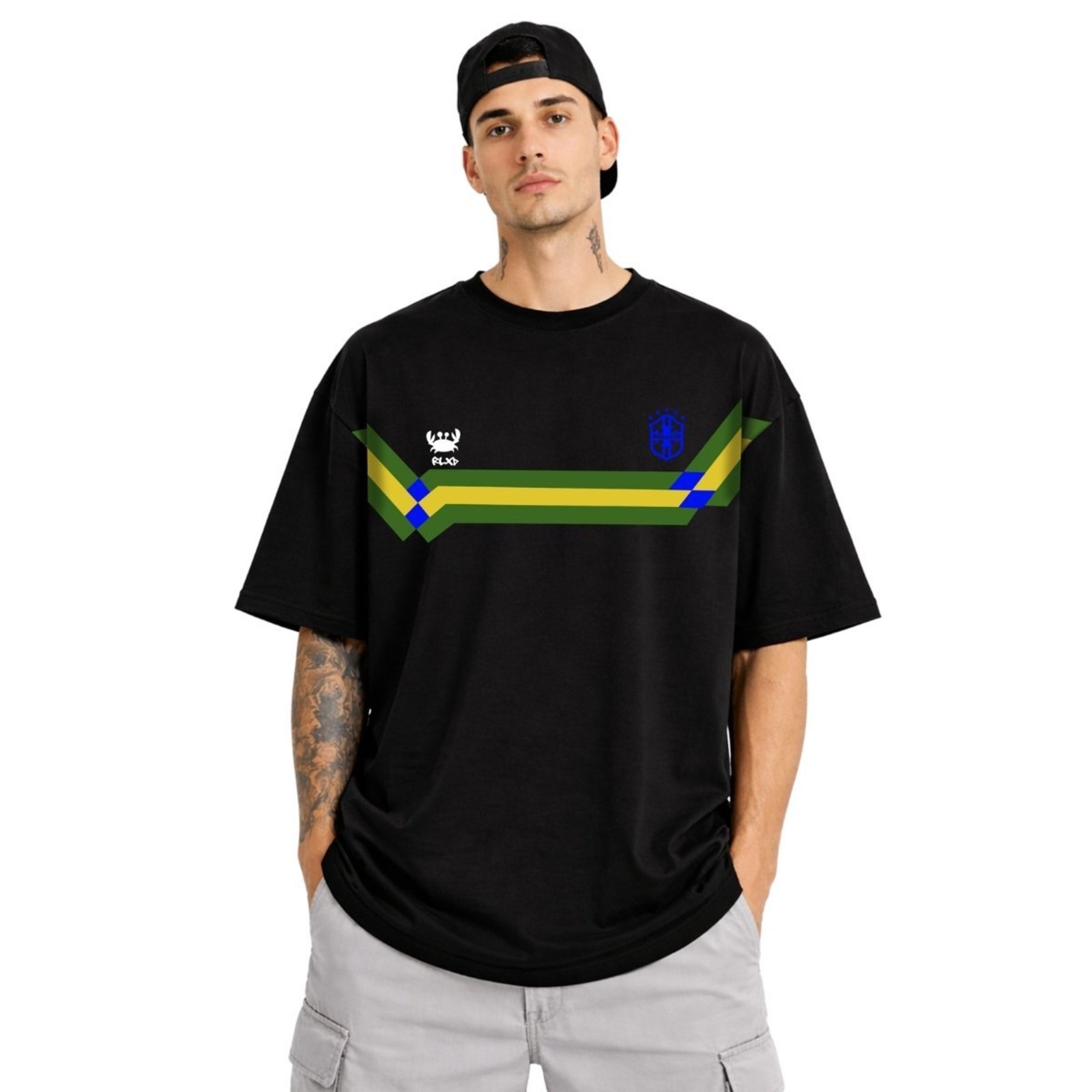 Camiseta Oversized Algodão Premium Masculina Academia Streetwear Brasil