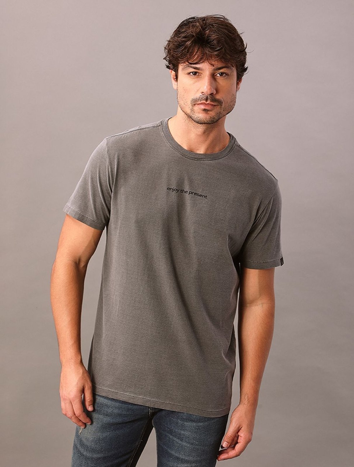 Camiseta Manga Curta Calvin Klein Jeans Masculino Enjoy The Present - Havana Calvin Klein Jeans