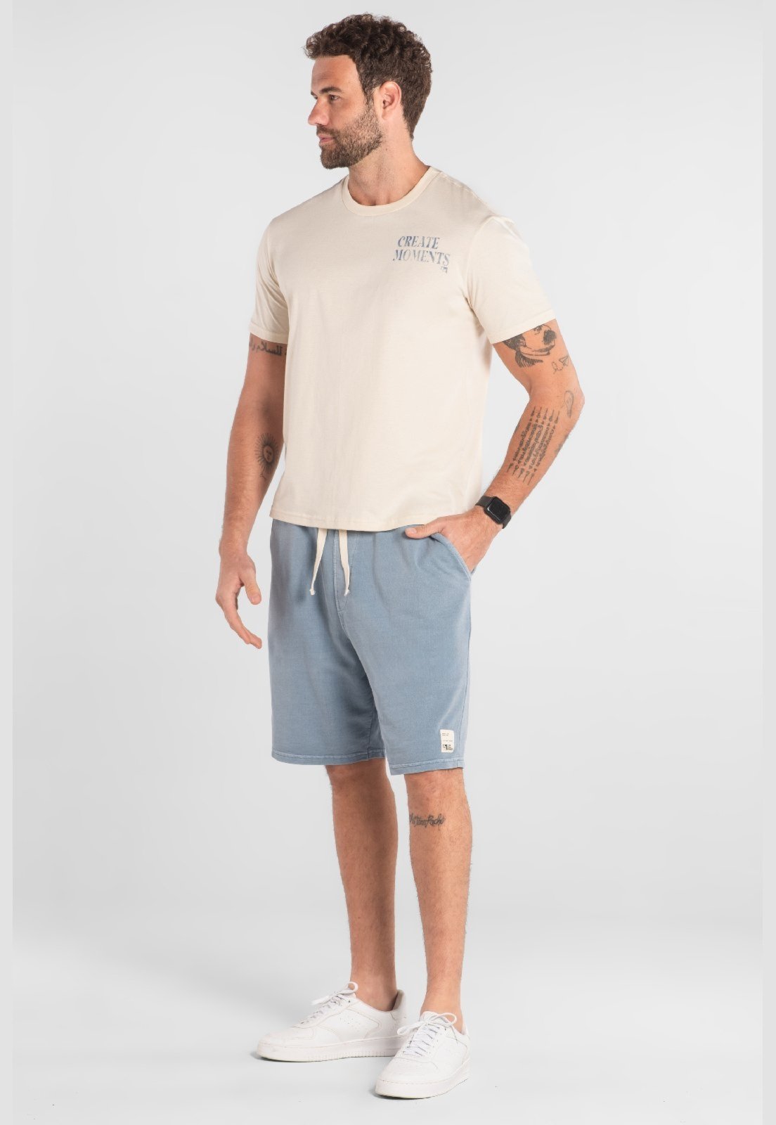 Bermuda Masculina Moletinho The Philippines Azul