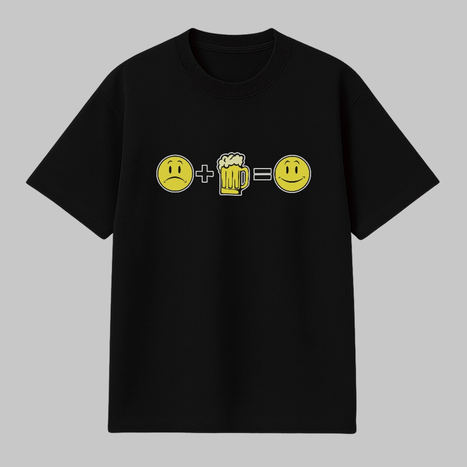 Camiseta Básica Cerveja Humor Divertido Happy Drink Trend Preto