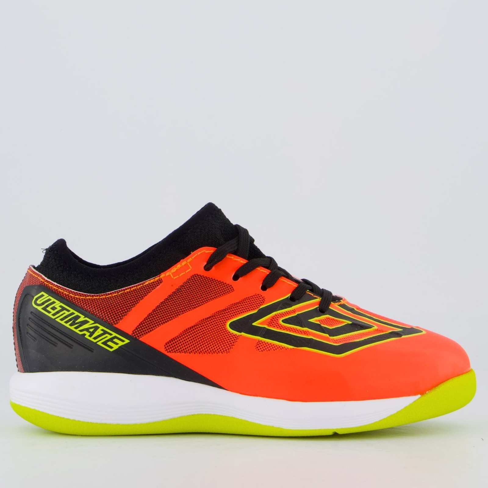 Chuteira Umbro Ultimate Futsal Juvenil Coral e Verde