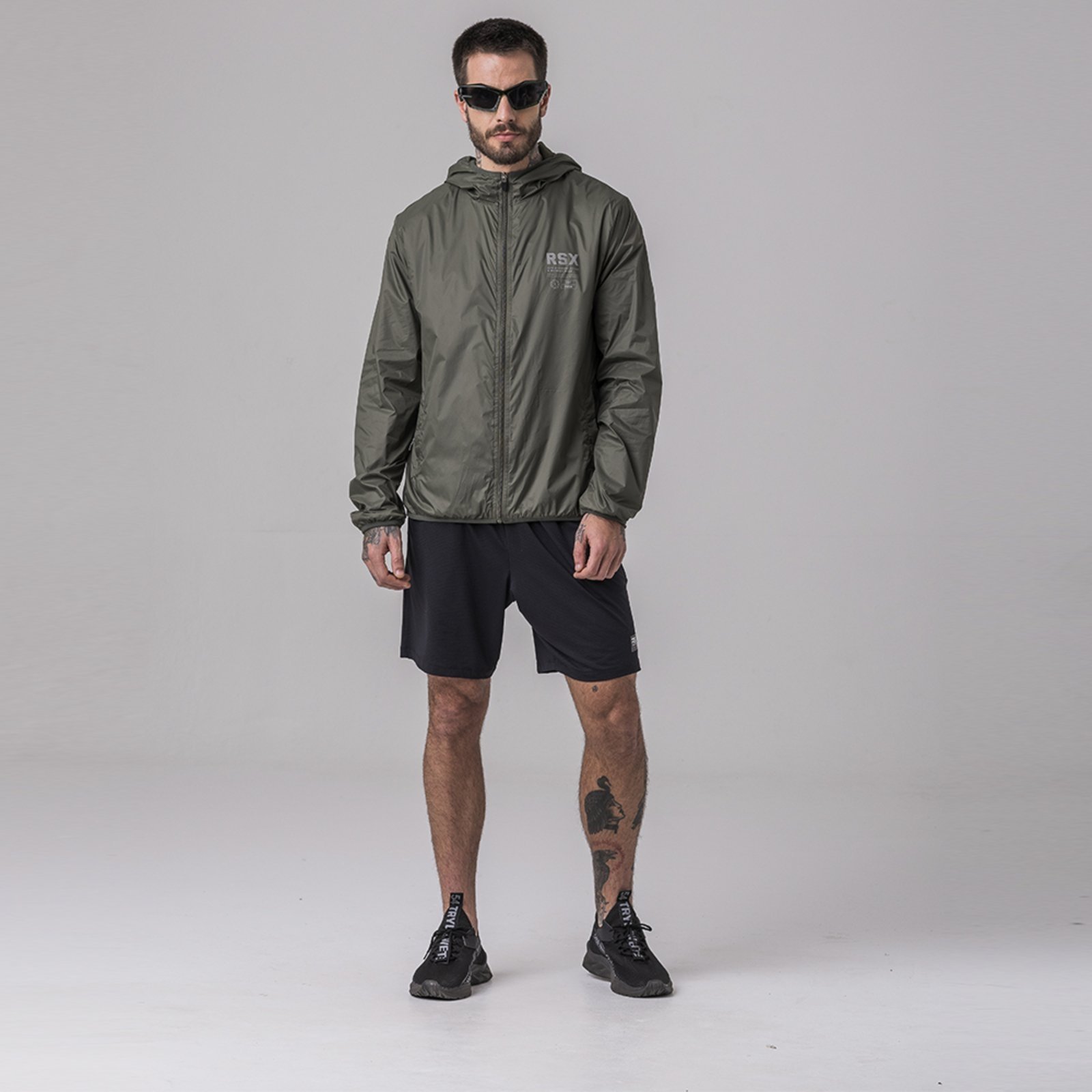 Jaqueta Windbreaker Masculina Rock e Soda Verde Militar