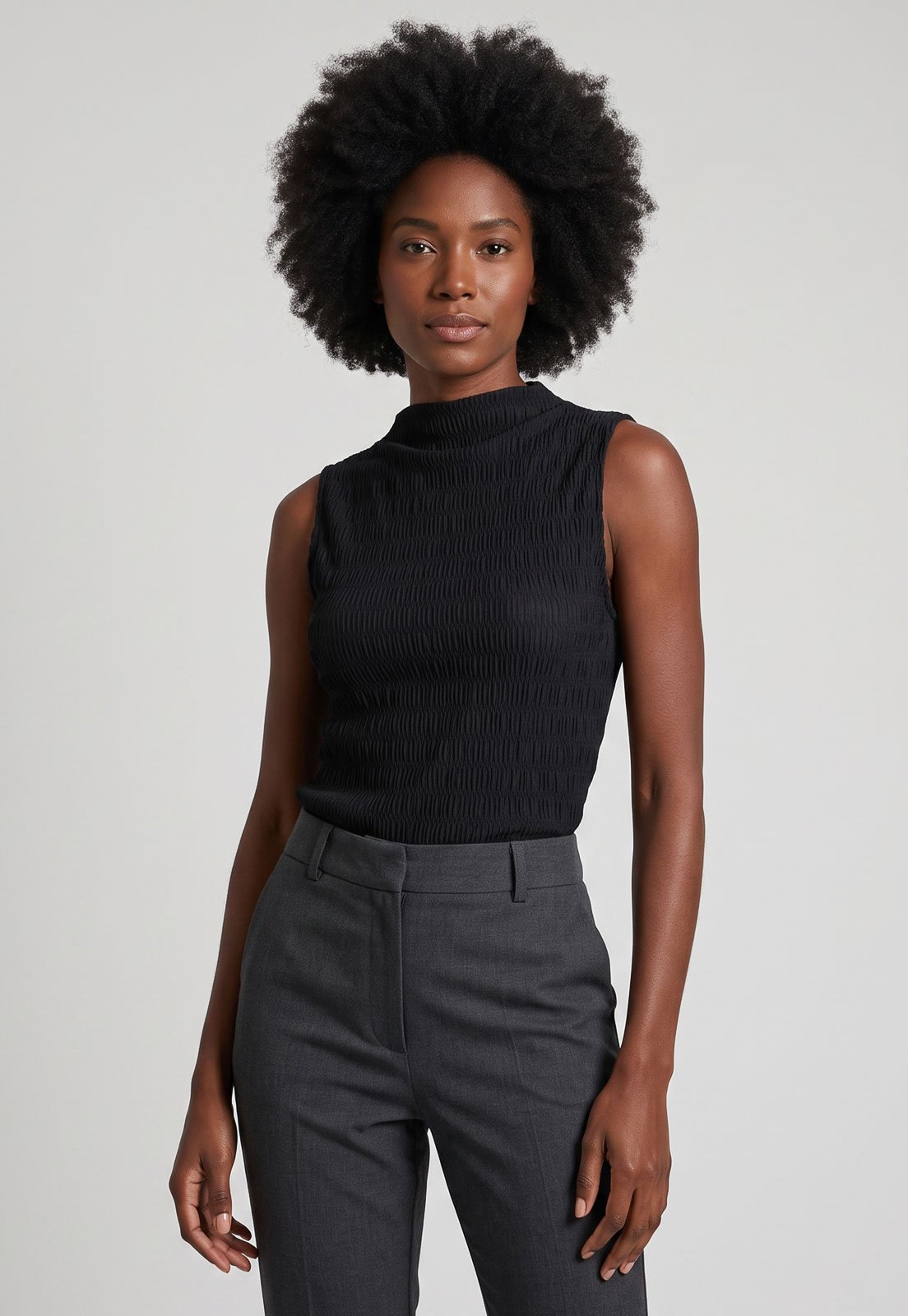 Blusa Feminina Lez a Lez Gola Alta Preta