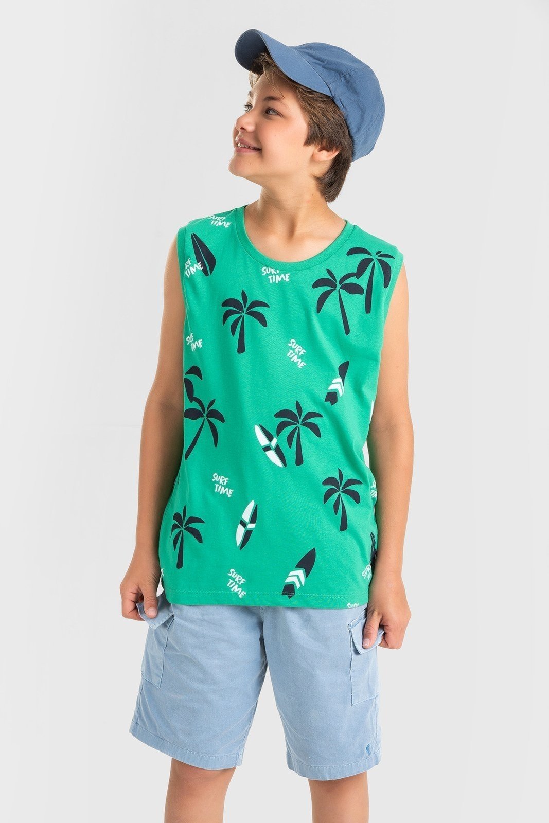 Infantil - Regata Meia Malha Juvenil Masculina Surf Beach