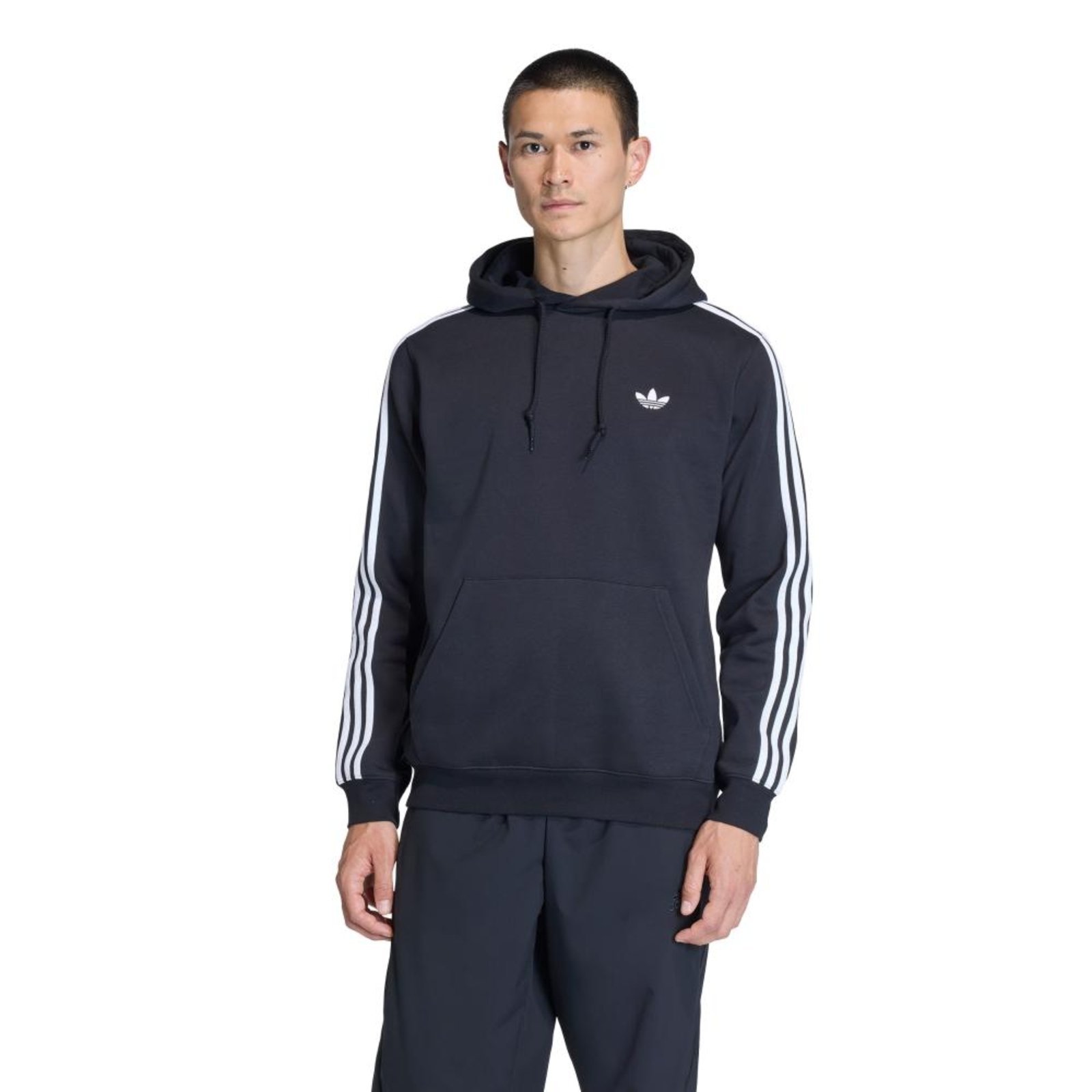 MOLETOM CAPUZ TRÊS LISTRAS adidas Originals Preto
