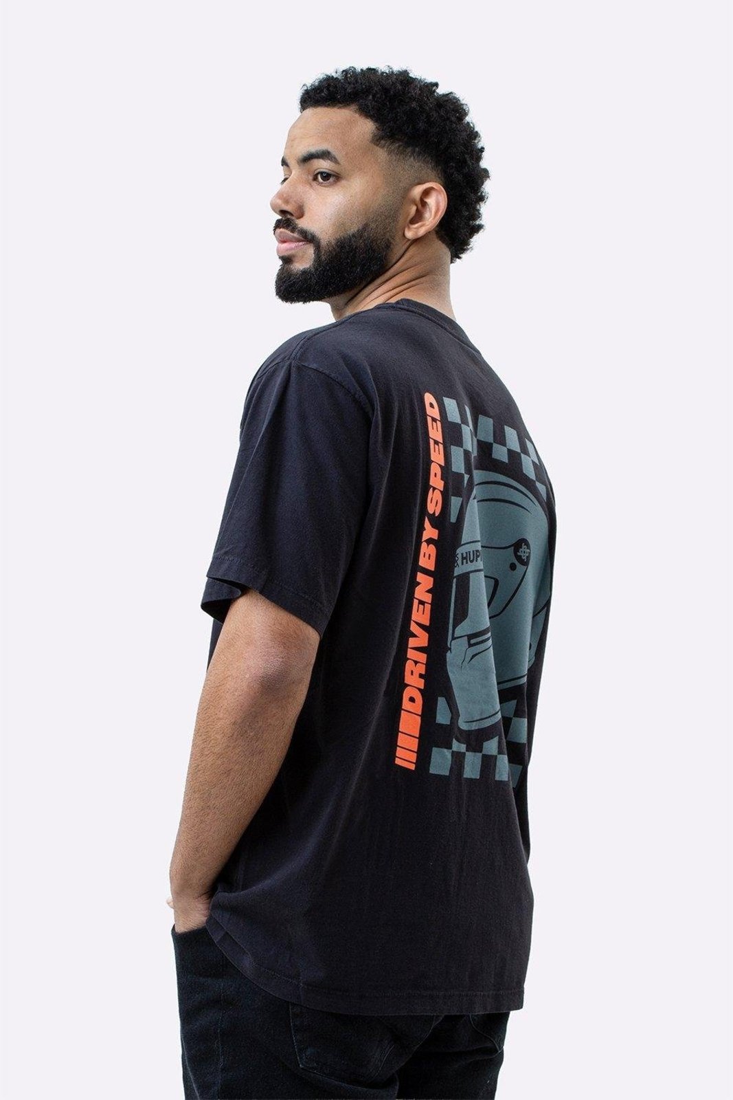 Camiseta HUPI Casual Racing Preto
