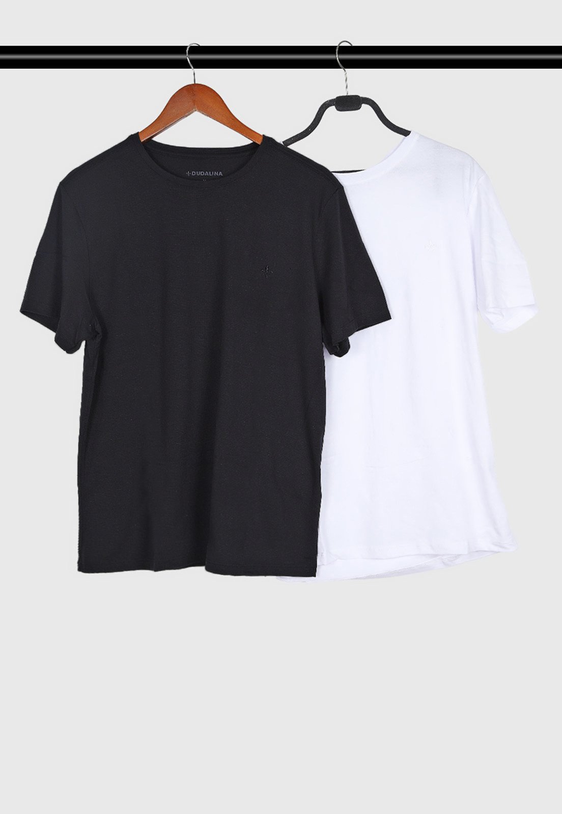 Kit 2 Camisetas Masculinas Dudalina Gola Redonda Preta