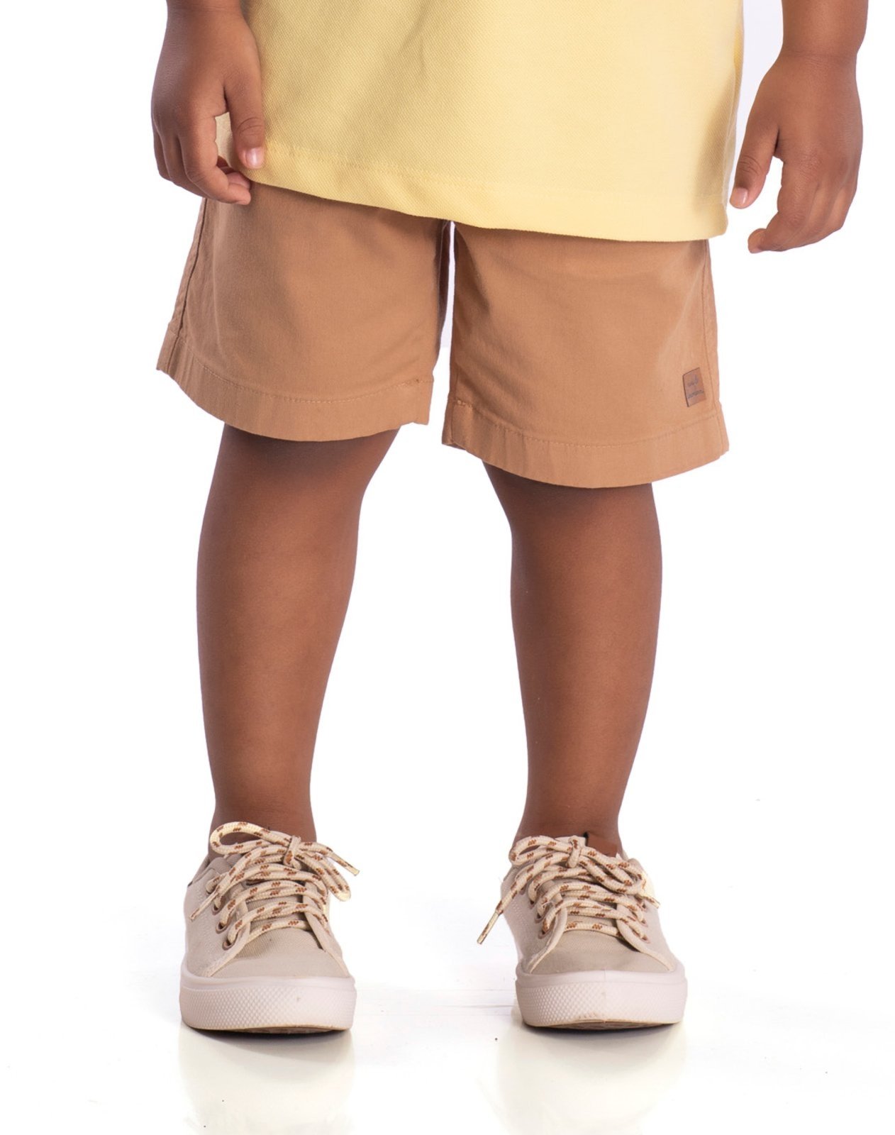 Infantil - Bermuda sarja cáqui cós elástico