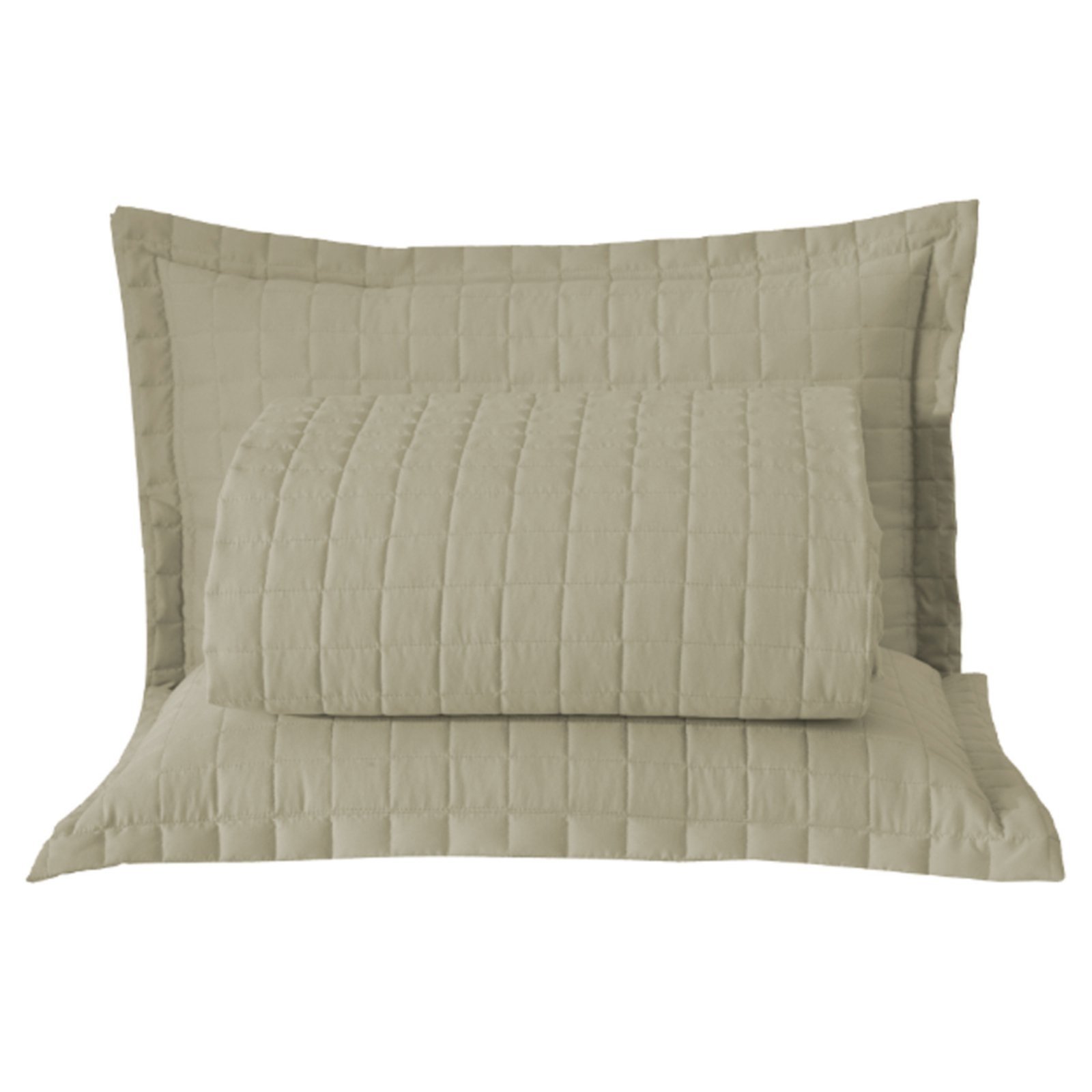 Kit Cobre Leito Colcha Casa Scarpa Bellini Casal Padrão Dupla Face Percal 300 Fios Textura Matelassê 3 Peças - Bege
