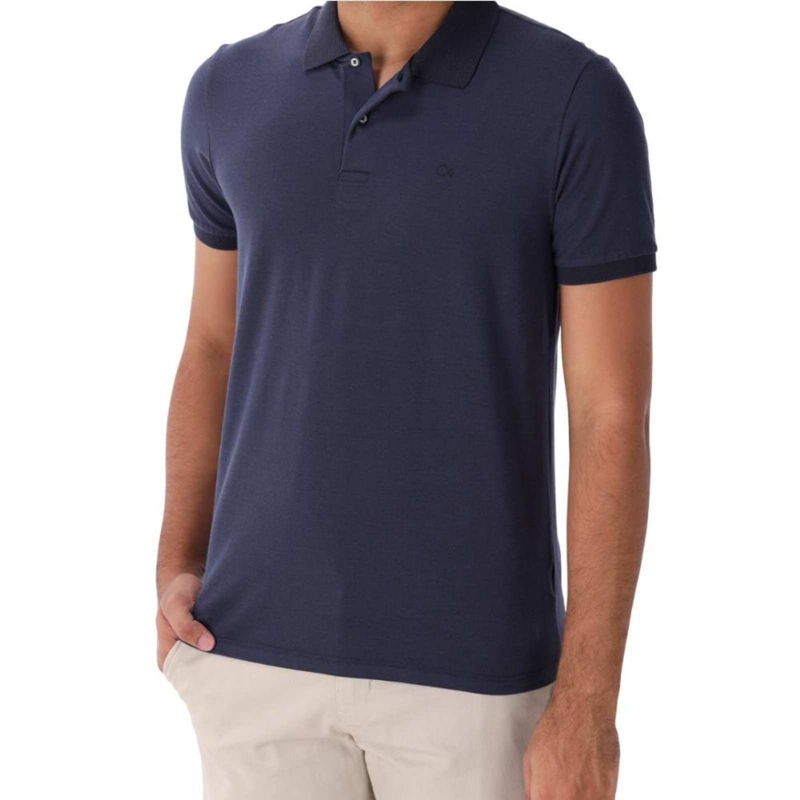 Camisa Polo Slim Masculina Manga Curta Ogochi 007494035 Marinho