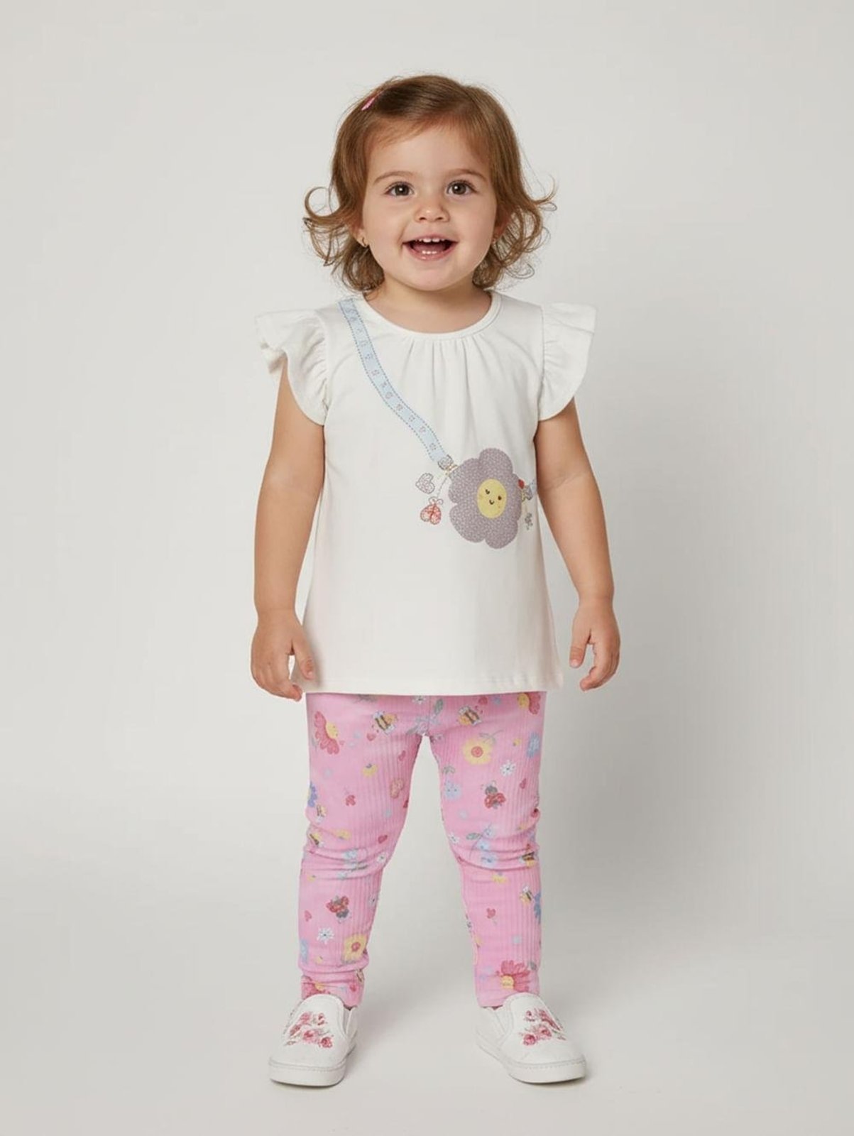 Infantil - Conjunto Curto Para Menina - NATURAL