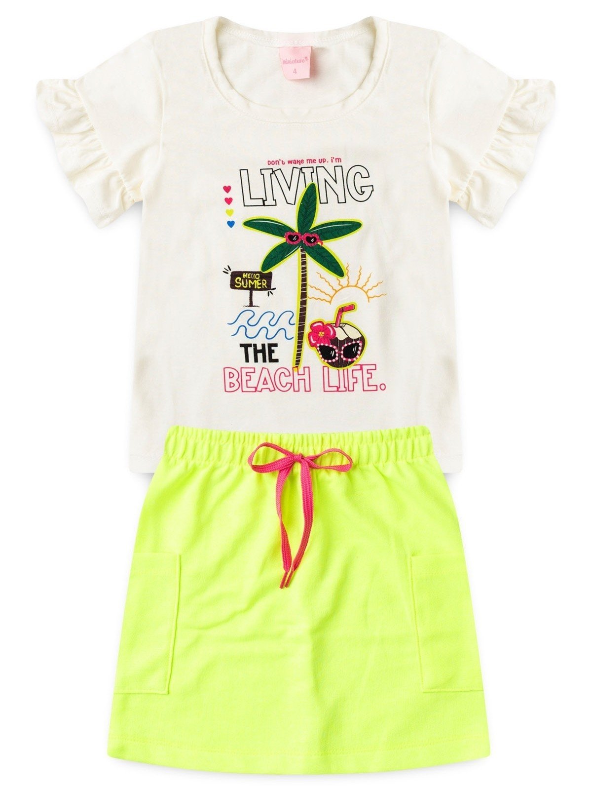 Vista 2 Infantil - Conjunto Platinum Vida Na Praia branca PLATINUM KIDS branco PLATINUM KIDS branco