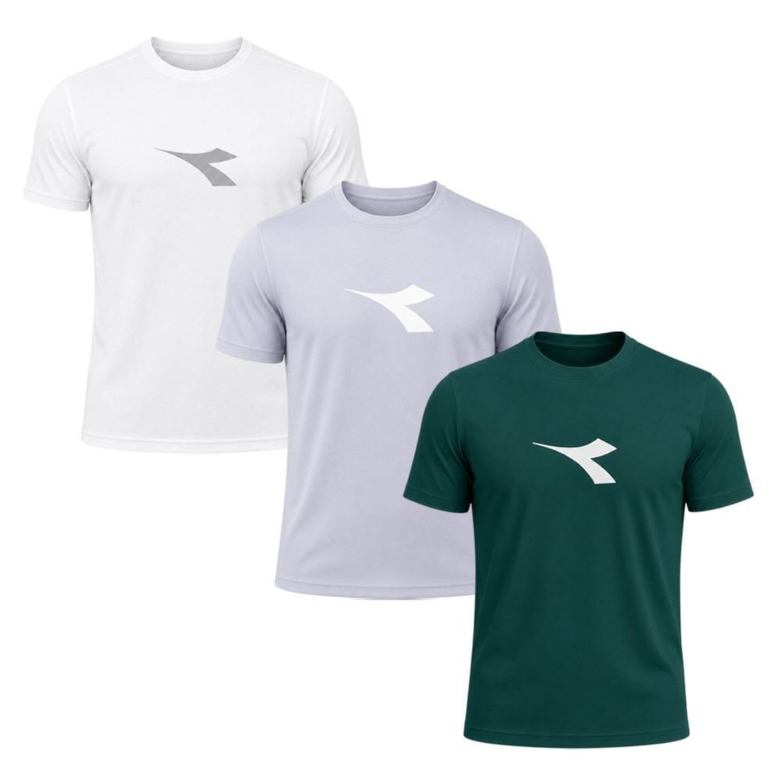 Kit 3 Camisetas Diadora Big Logo Masculino - Branco - Diadora