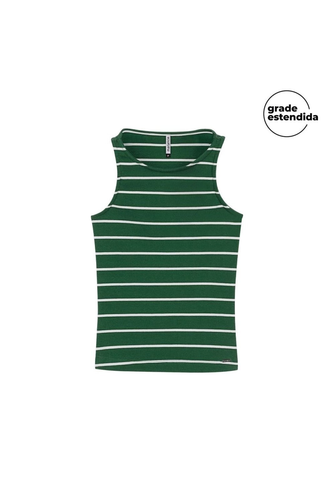 Regata Feminina Canelada Listras Marialícia Verde