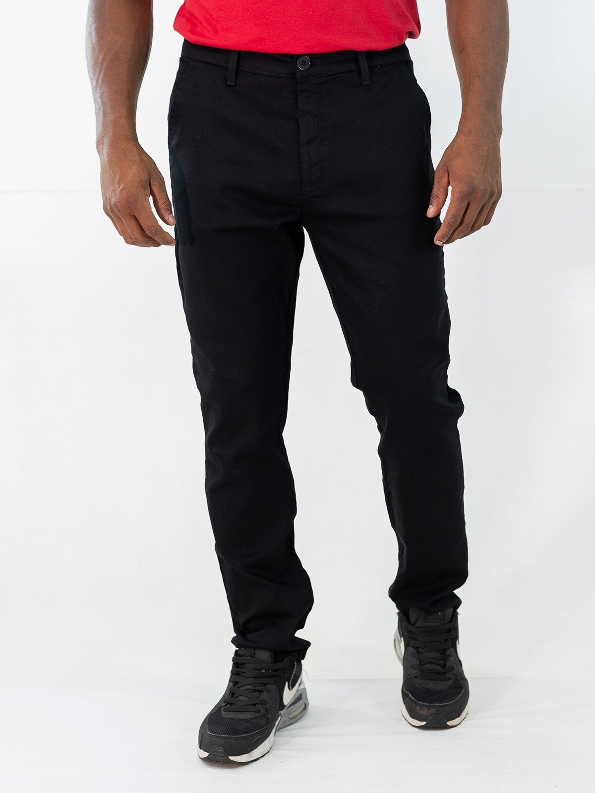 Calça Masculina Slim Sarja Black Cetim Bolso Social Anticorpus