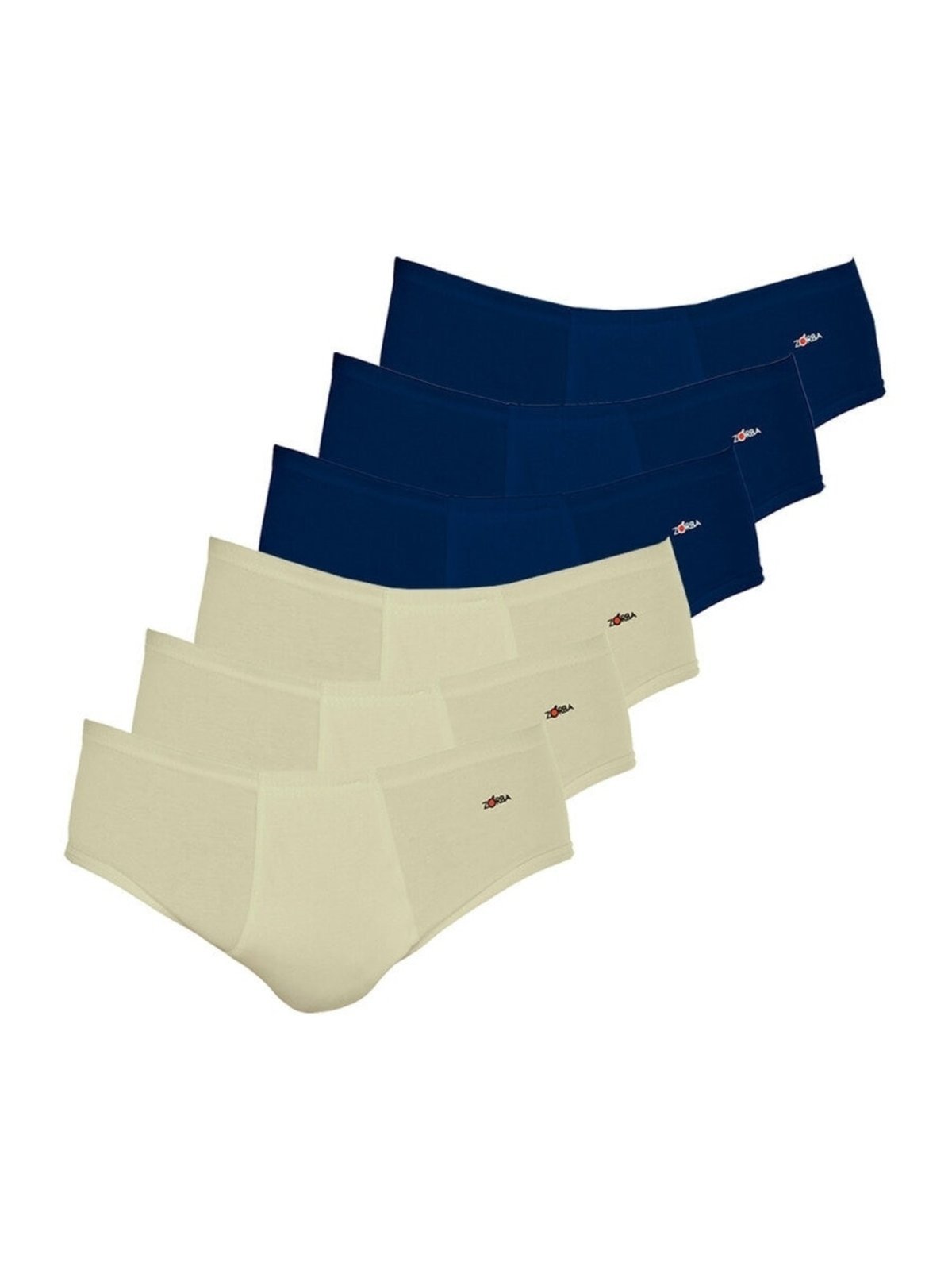 Kit com 6 Cuecas Slip Zorba com Abertura 172 Plus Size Azul Marinho