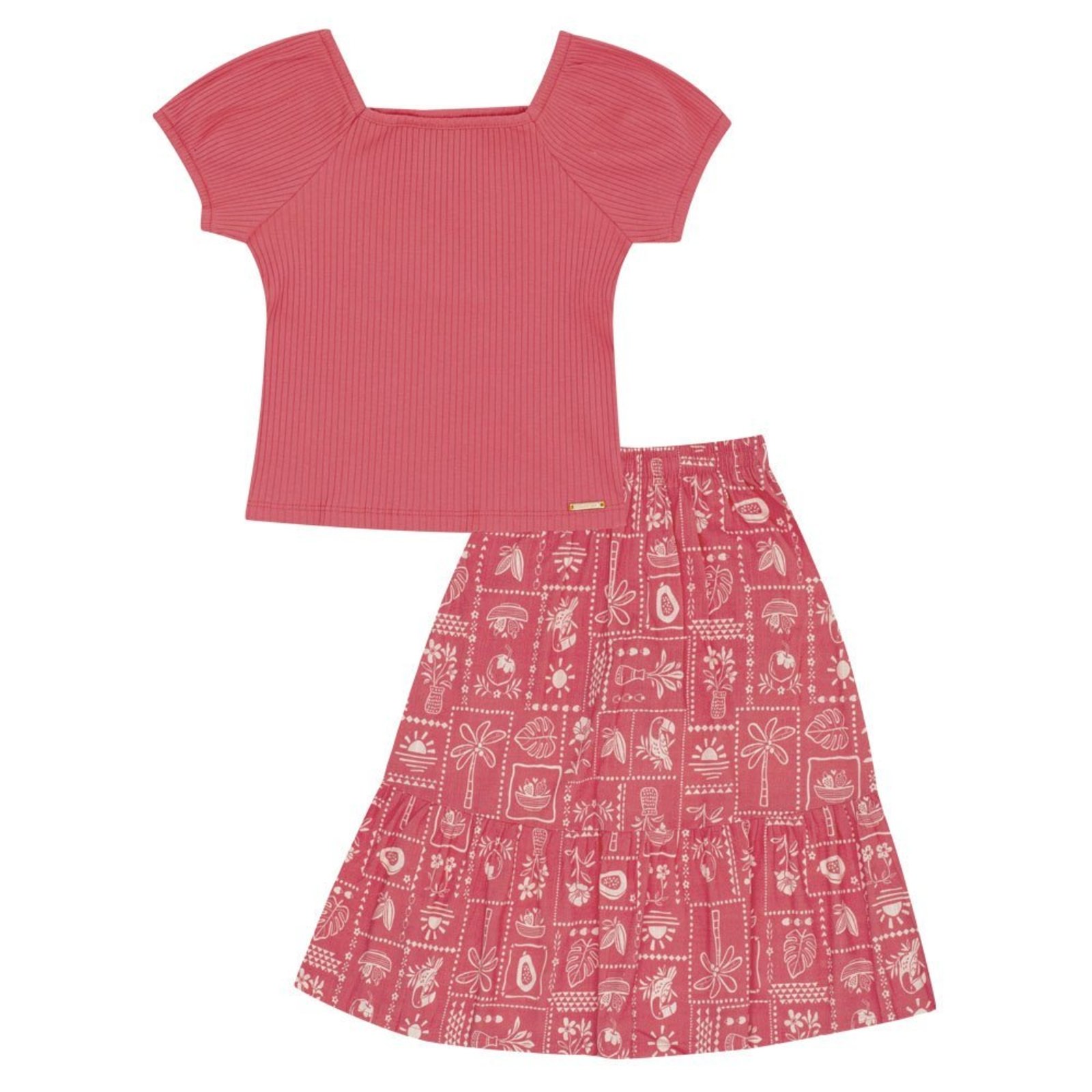 Infantil - Conjunto Vermelho Pulla Bulla Menina - 53439-1342