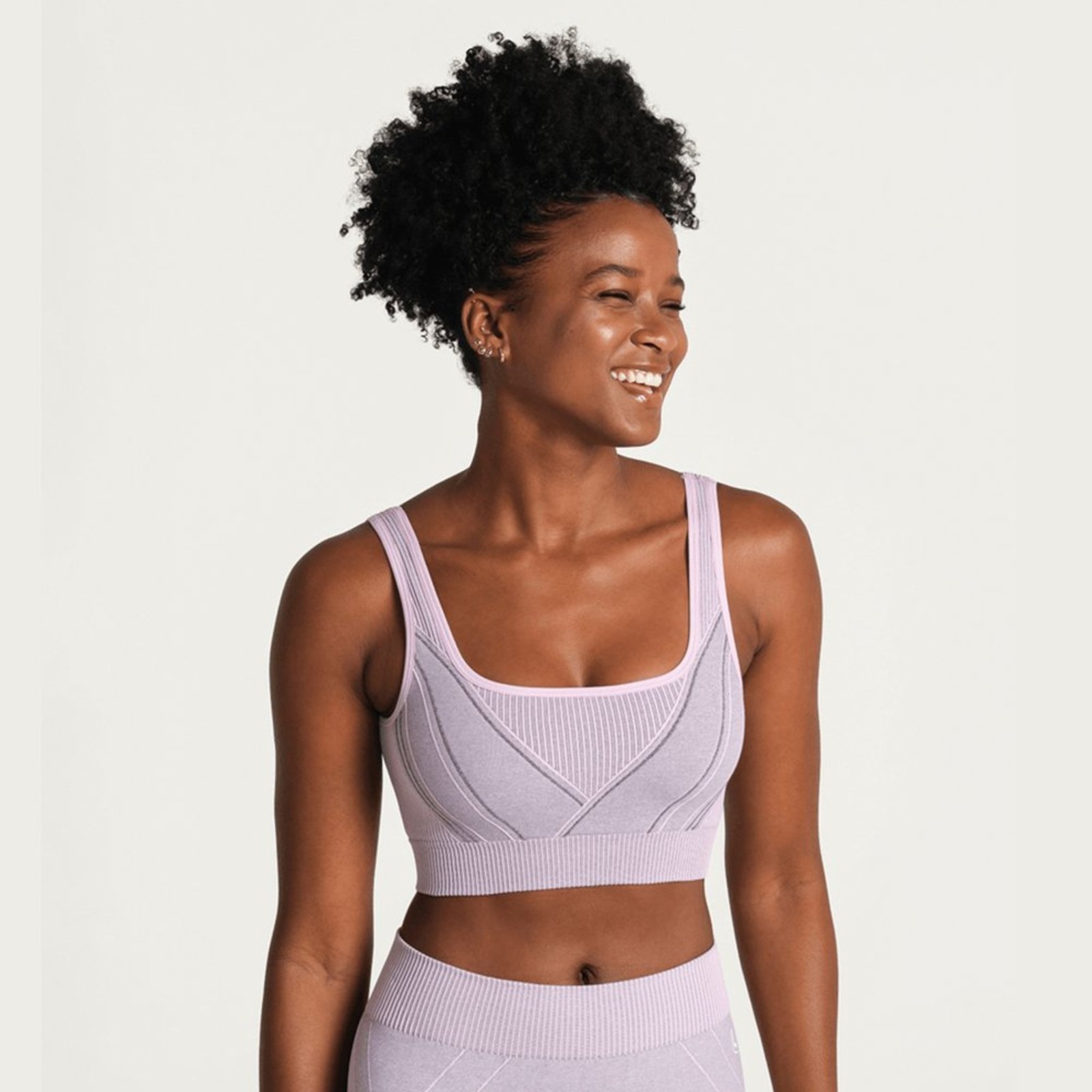 Top Fem Esportivo Max Lupo Seamless Academia New Lançamento 71926 Lavanda Suave
