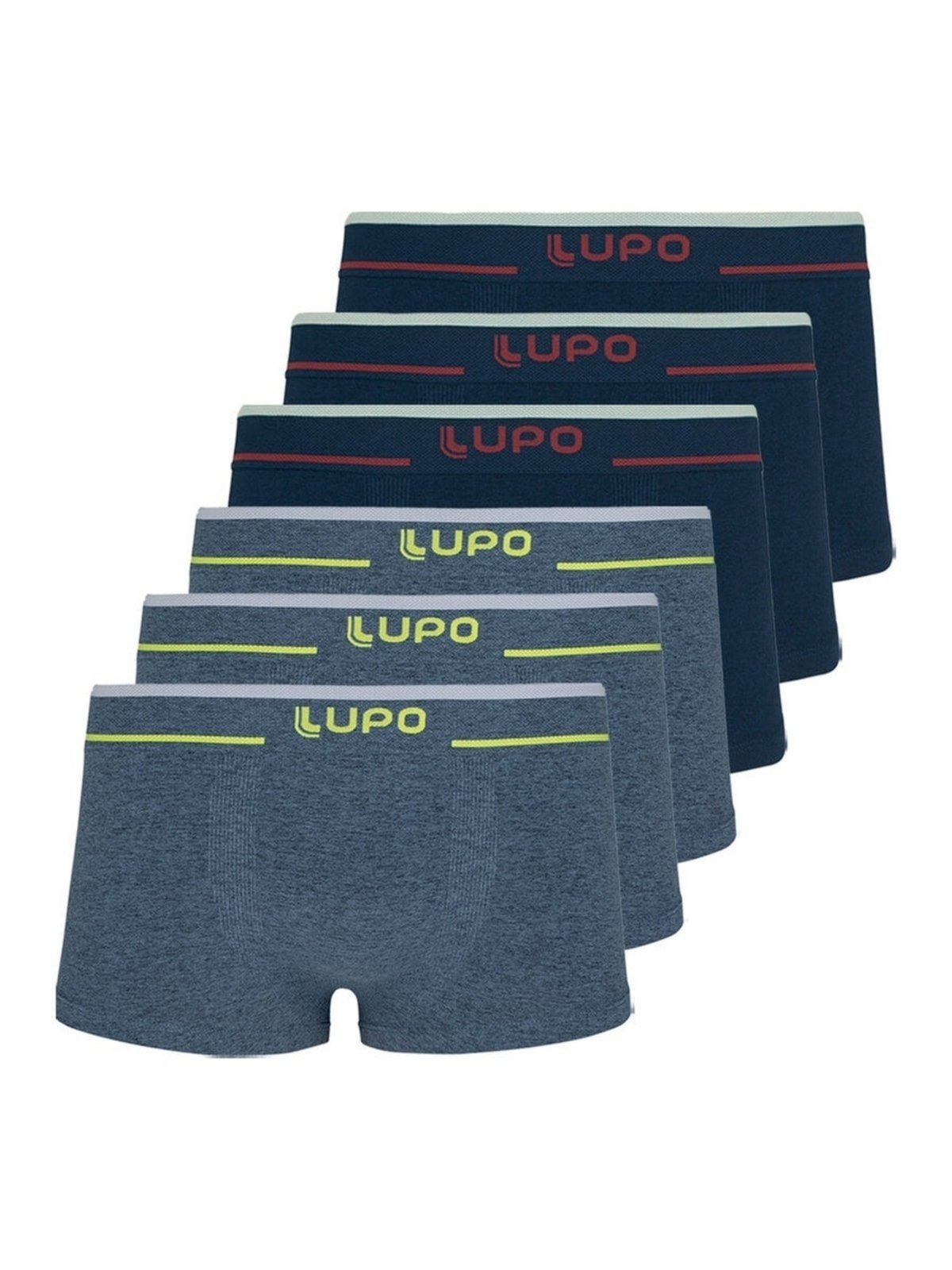 Kit com 6 Cuecas Sunga Lupo 526-001 Azul Marinho