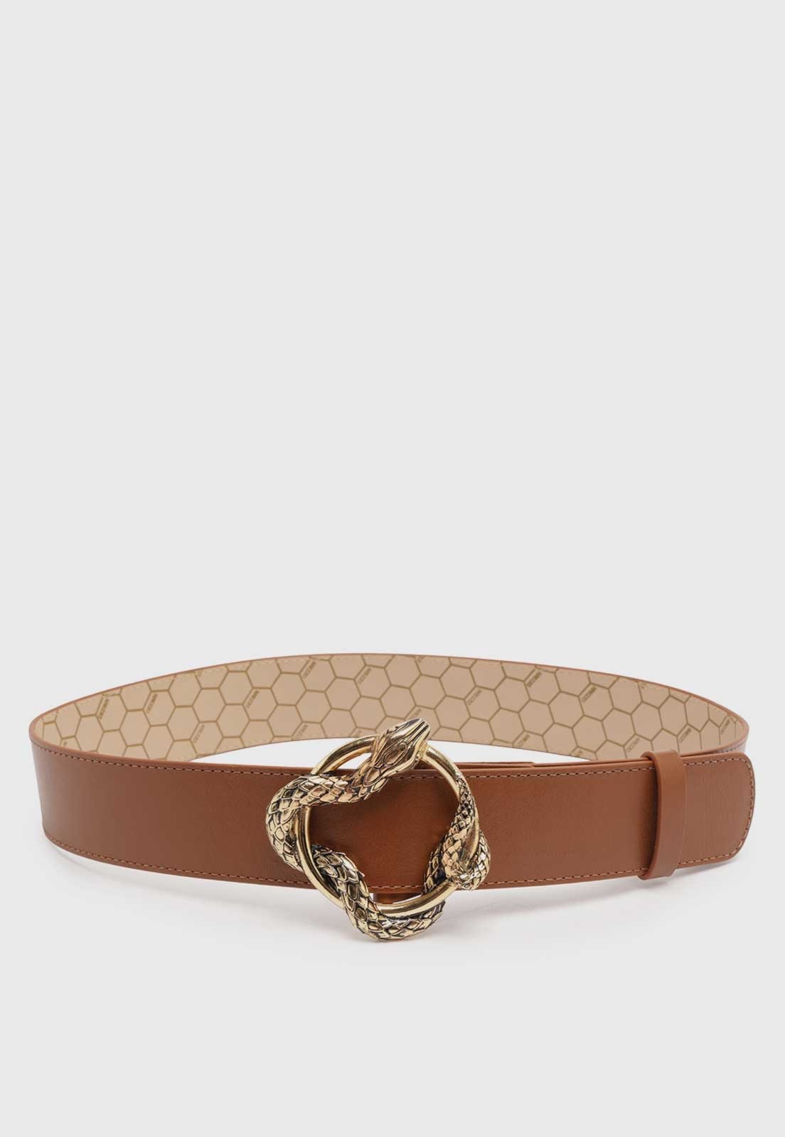 Cinto Médio Arezzo Fivela Serpente Marrom