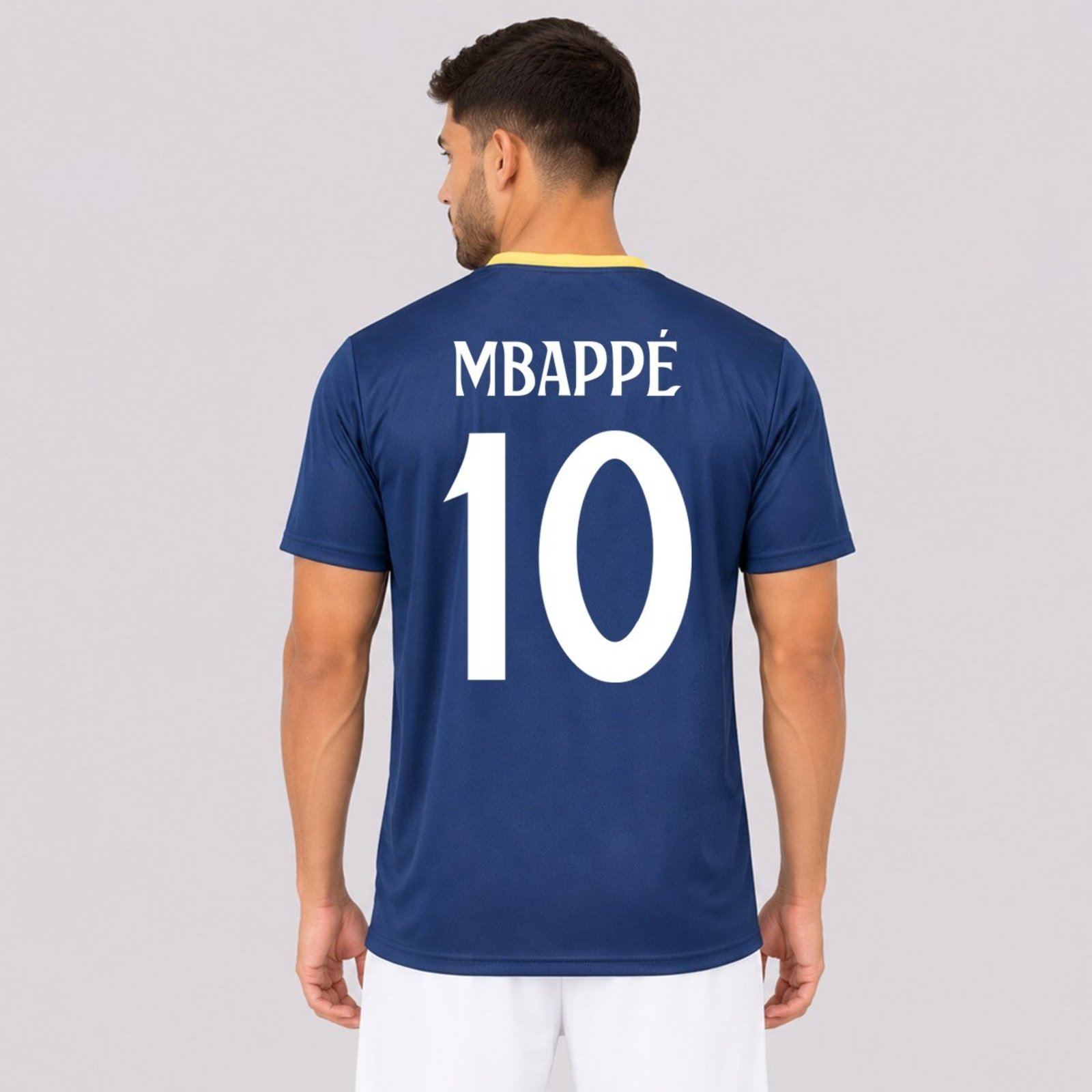 Camisa Real Madrid Campeones Azul Marinho 10 Mbappé
