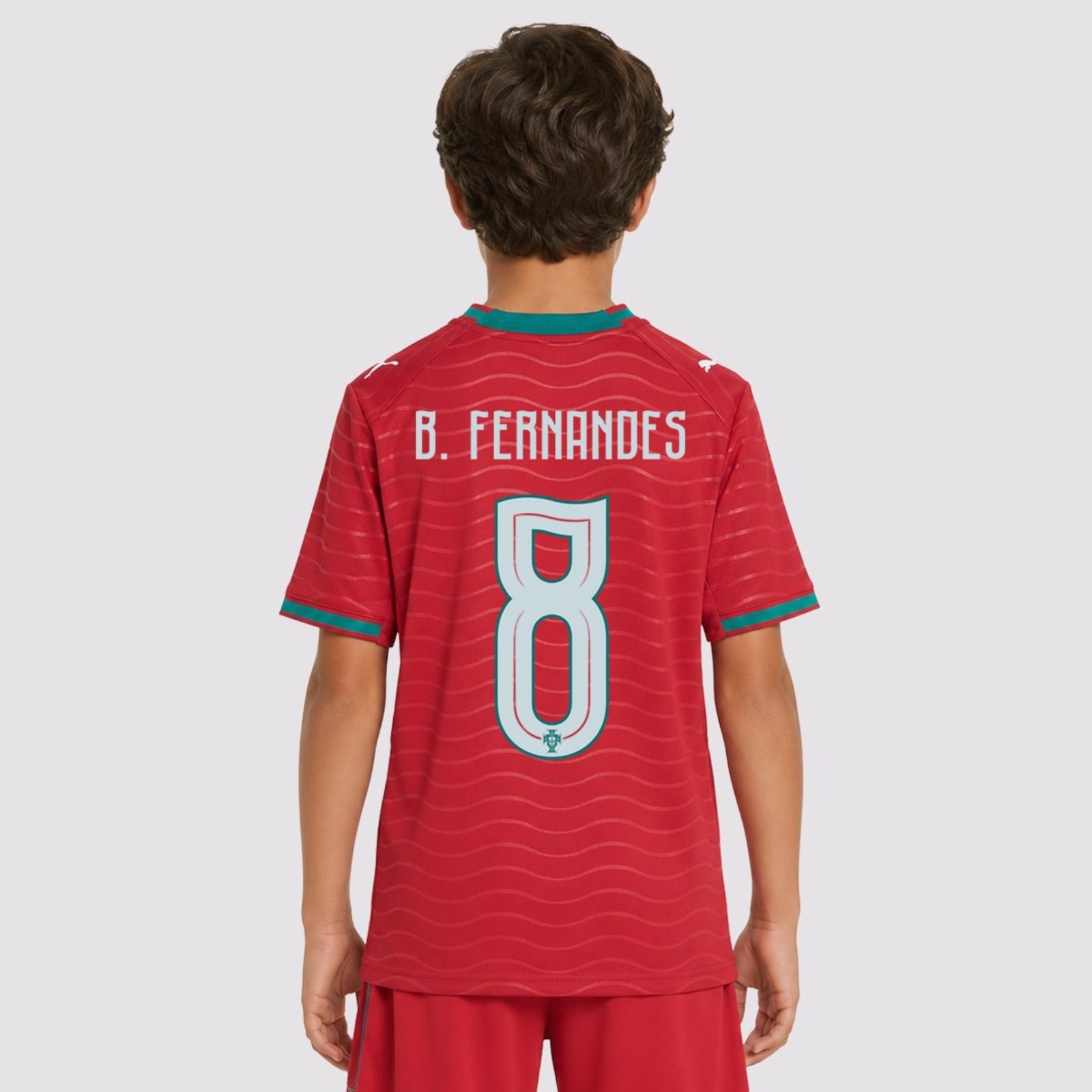 Camisa Puma Portugal Home 2026 Juvenil 8 B. FERNANDES