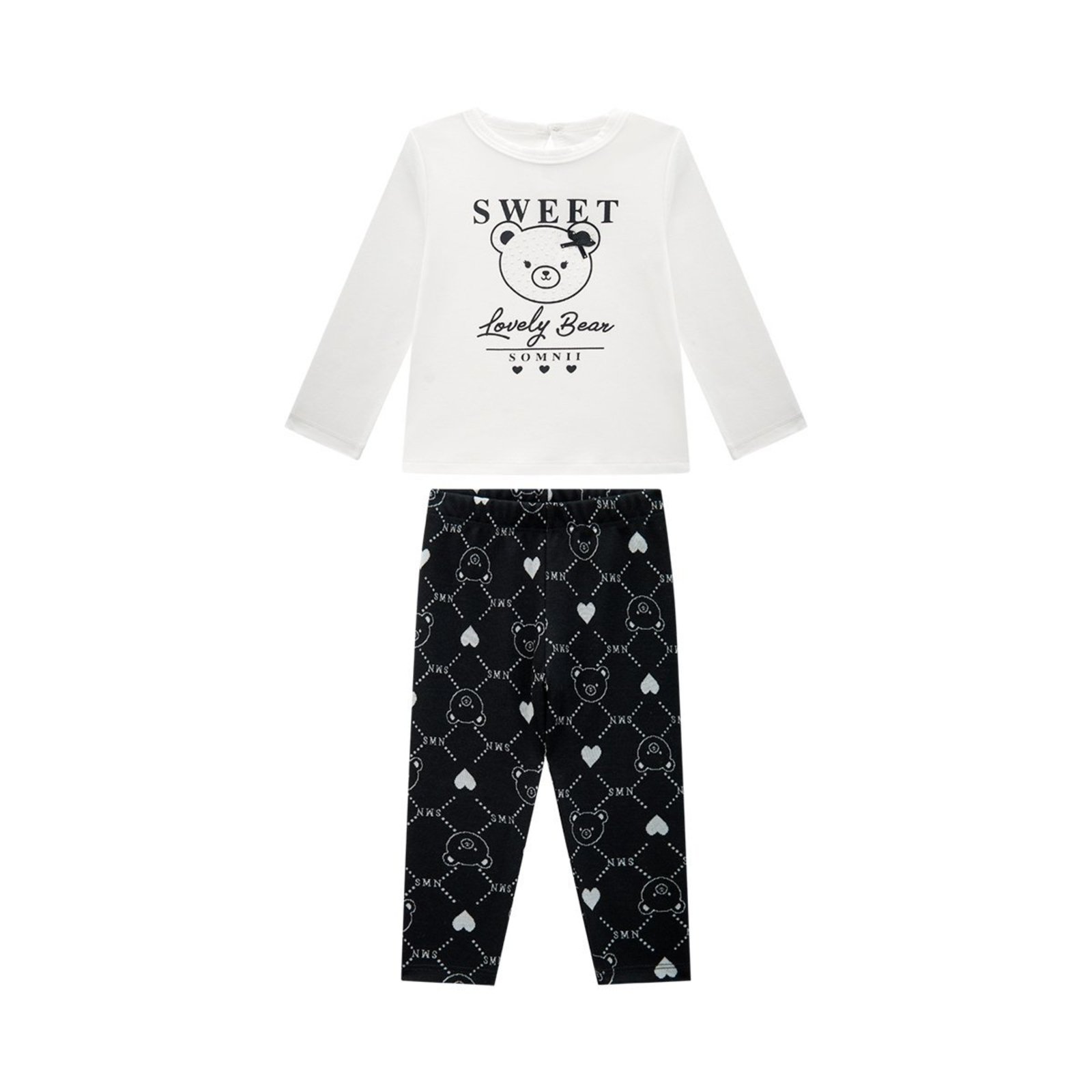 Infantil - Conjunto Menina Blusa e Legging em Jacquard