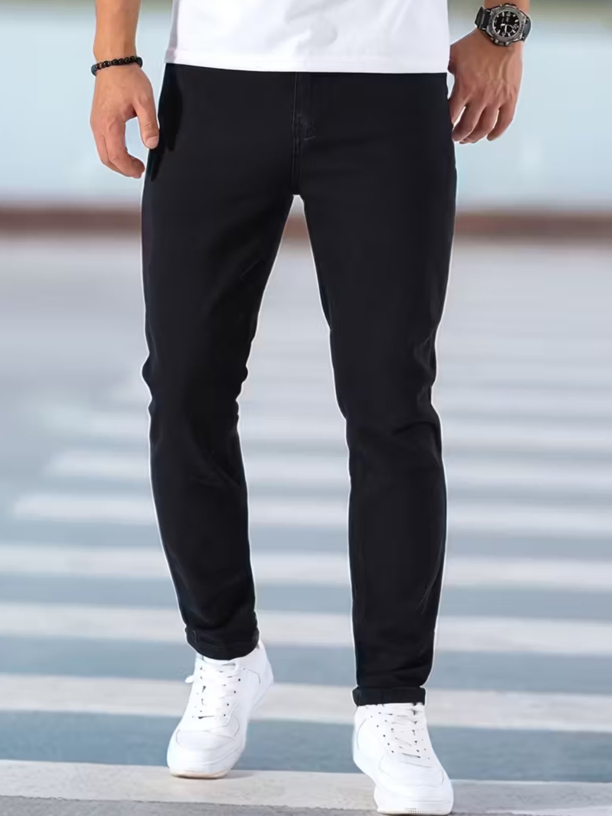 Calça Jeans Sarja 5 Estilos Preta Confortavel e Basica