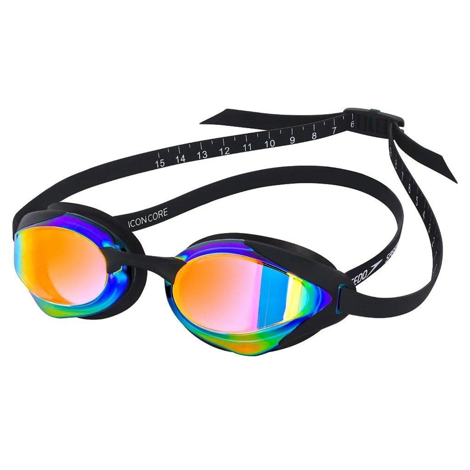 Óculos De Natação Speedo Icon Core Preto/Revo Red Preto