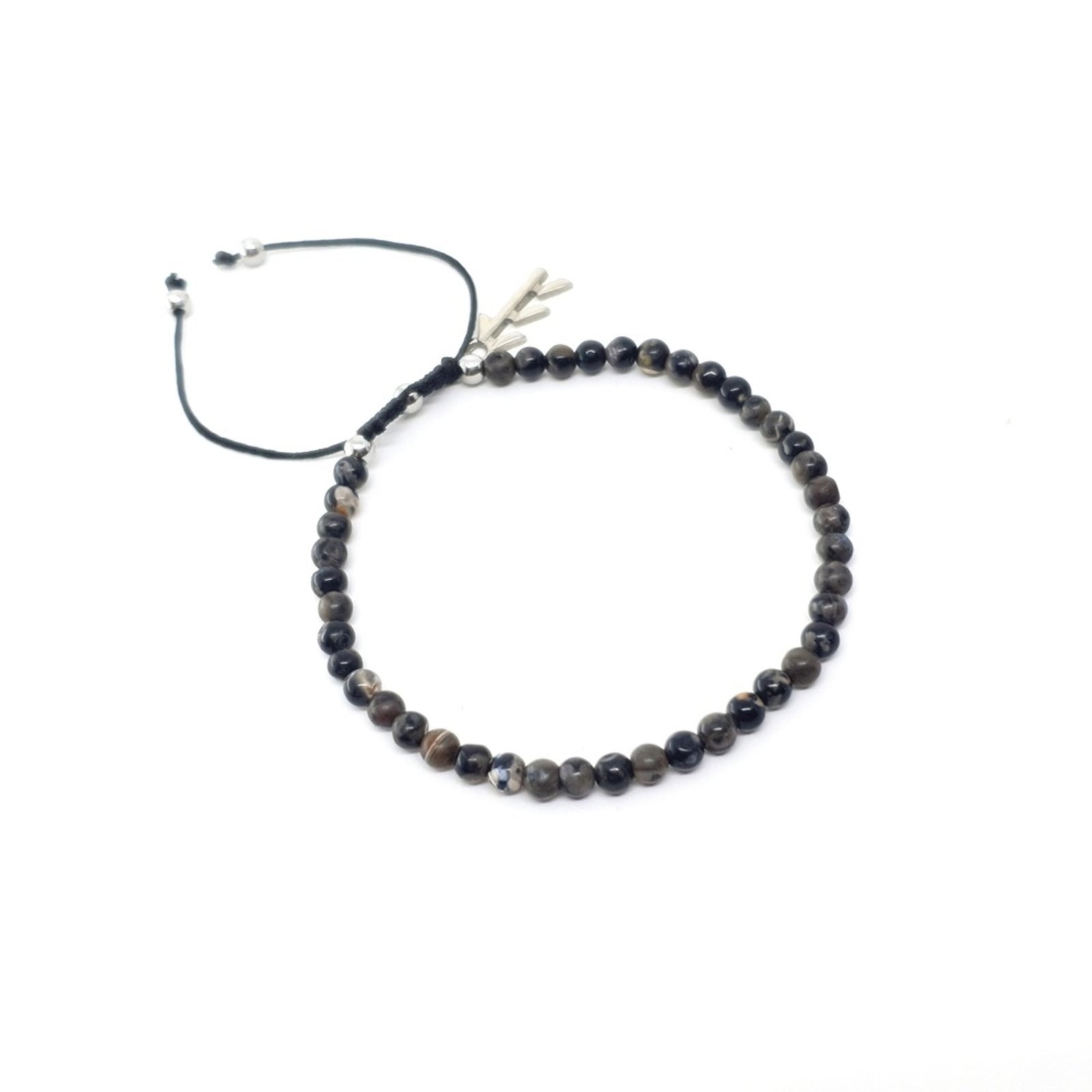 Pulseira Empóriotop de Pedras Naturais Mescla Terra e Ar Preto