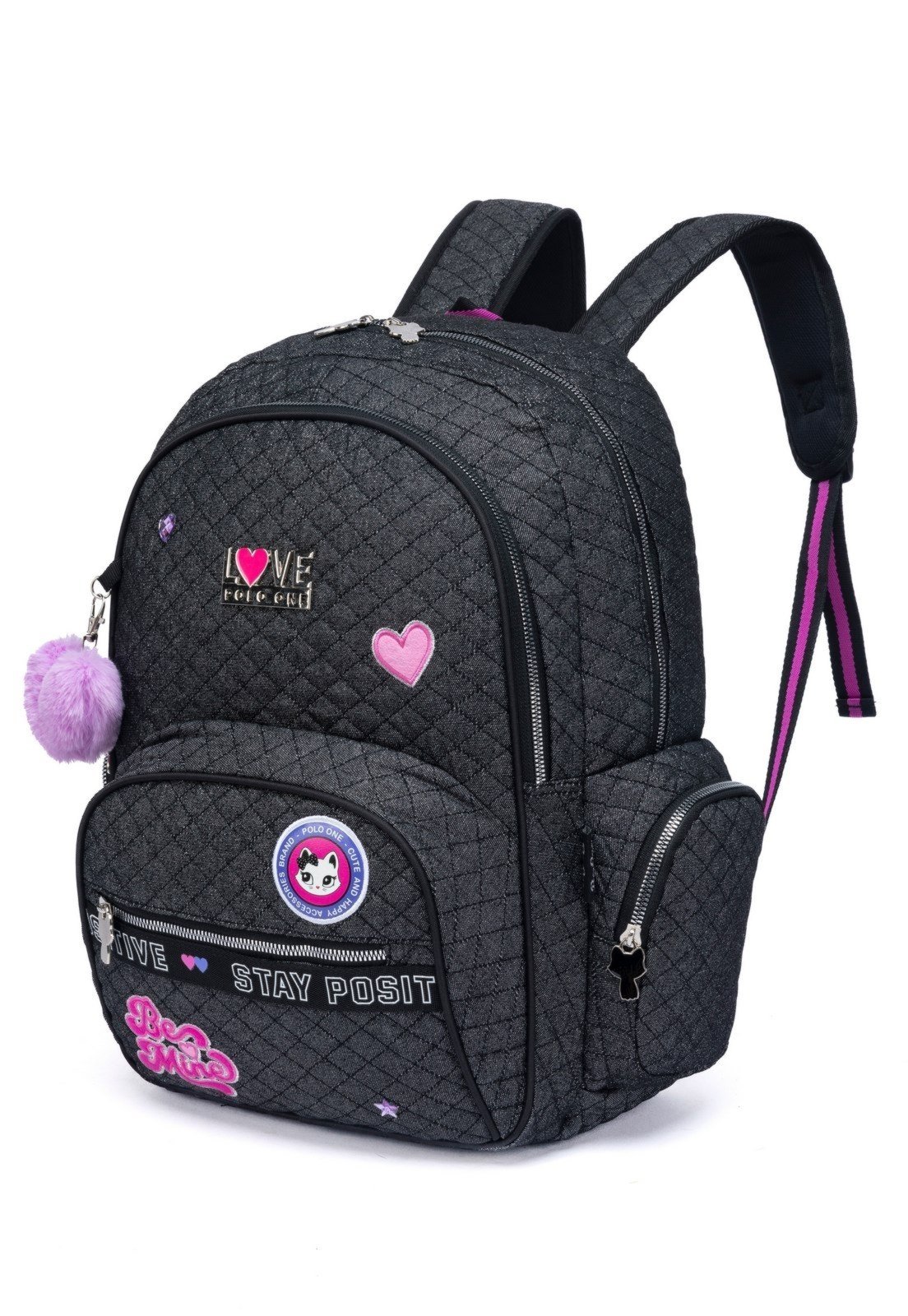 Vista 3 Infantil - Kit Mochila Bolsa Polo One De Rodinhas Juvenil Escolar Faculdade preto Polo One preto