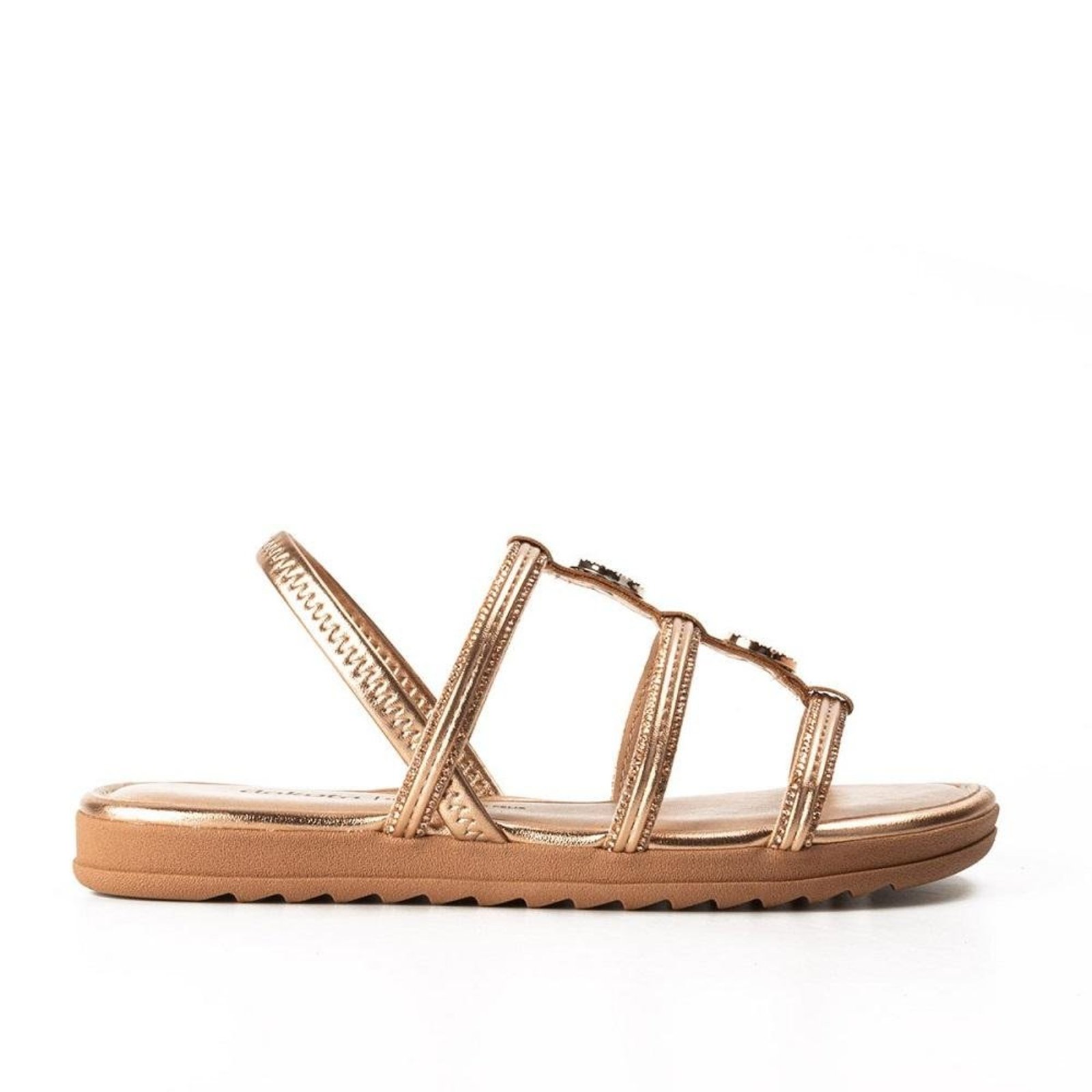Sandália Feminia Flatform Metalizada Dakota Y7551Rose