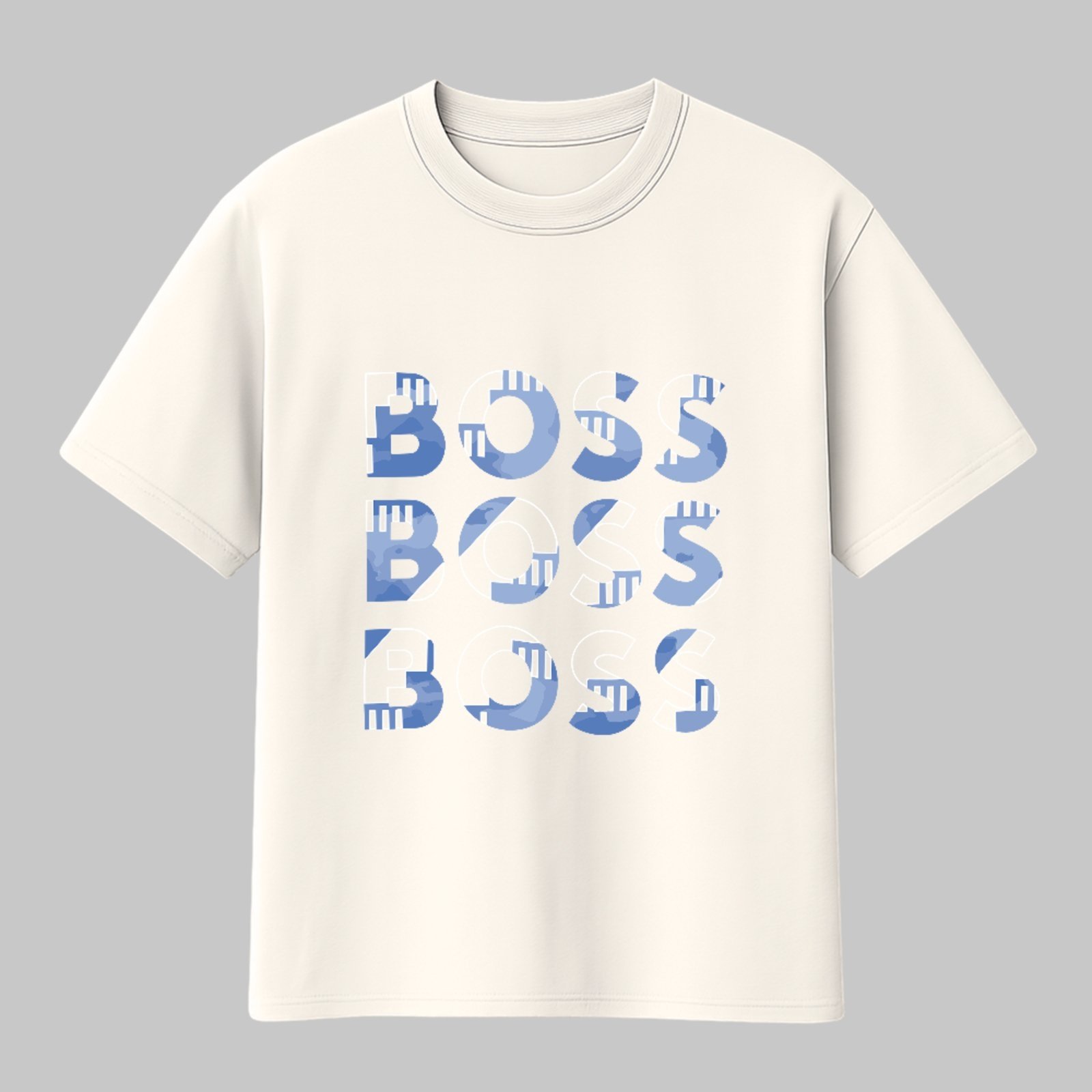 Camiseta Básica Boss Mode Pattern Estilo Streetwear Off White