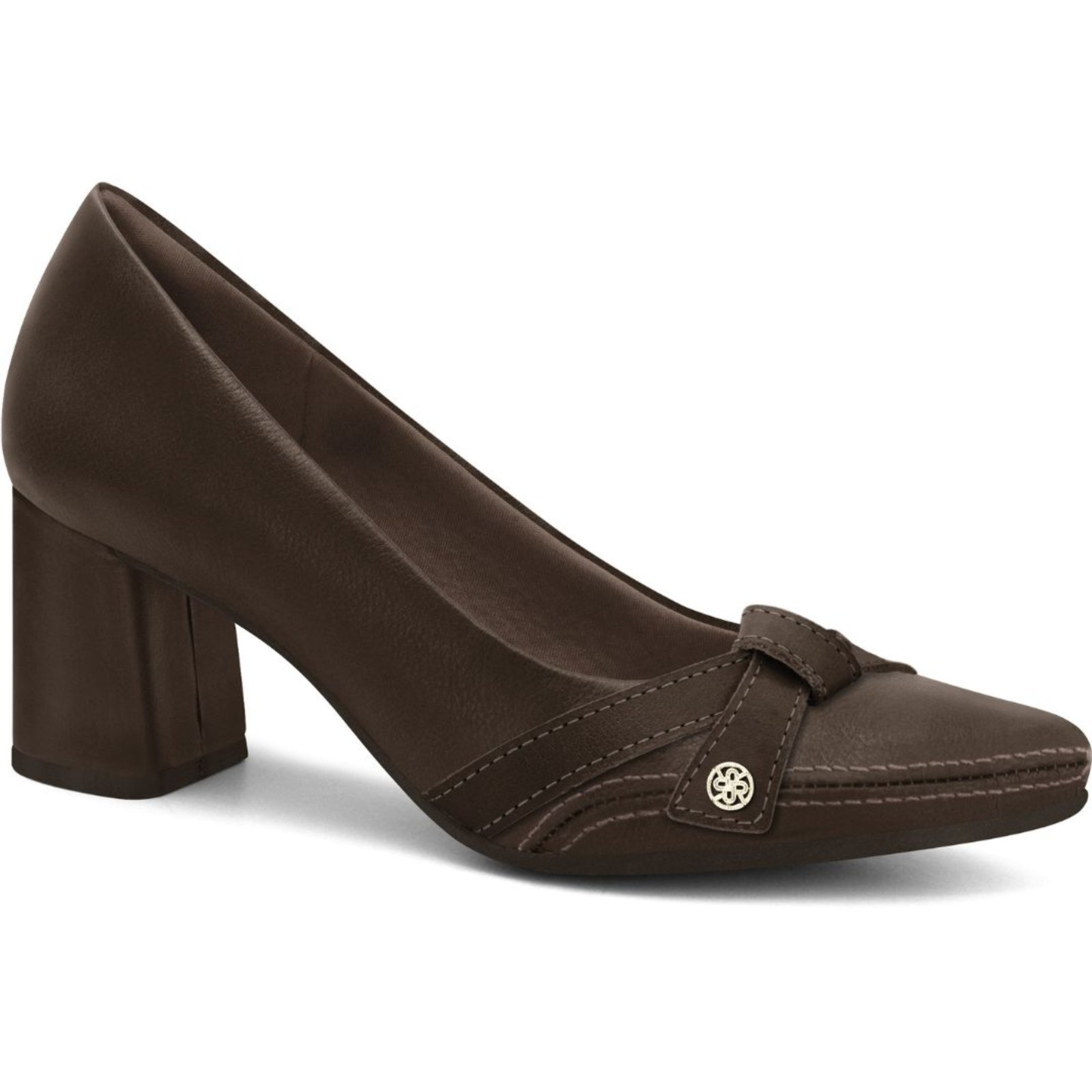 Sapato Feminino Couro Salto Médio Elegante Ramarim 2664103 - Stout