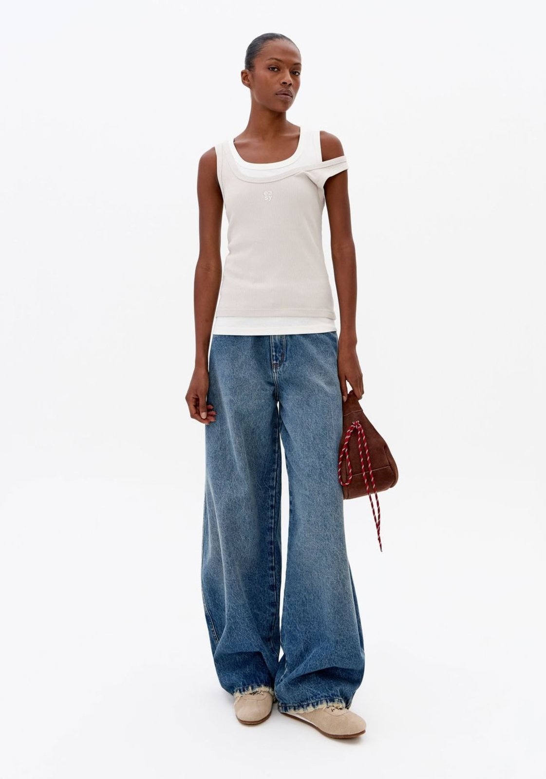 Calça Jeans Barrel Maxi Cintura Média Sport Easy
