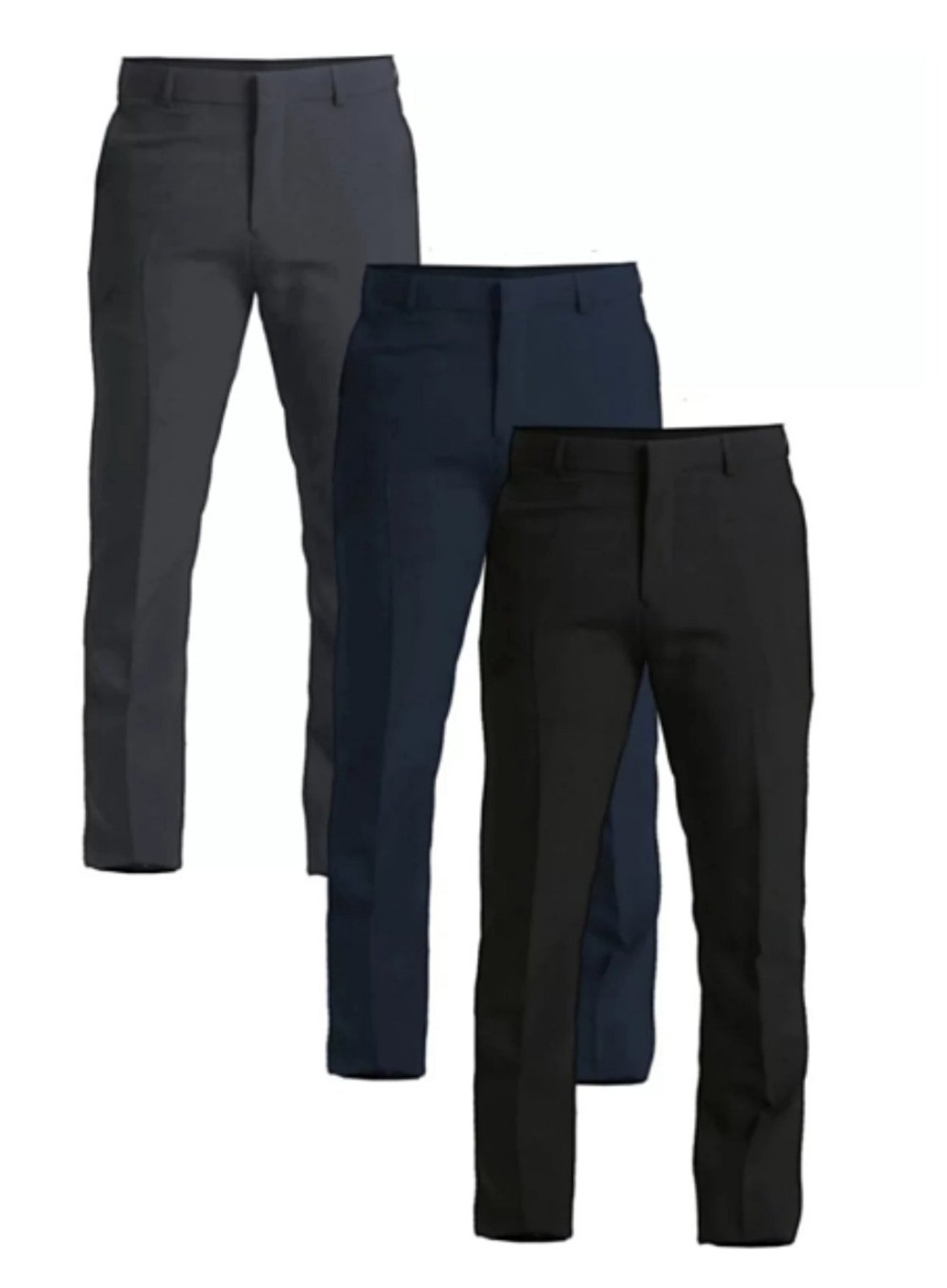 Kit 3 Calças Sociais Alfaiataria Amil Lisa Poliéster Premium Luxuoso Lançamento
