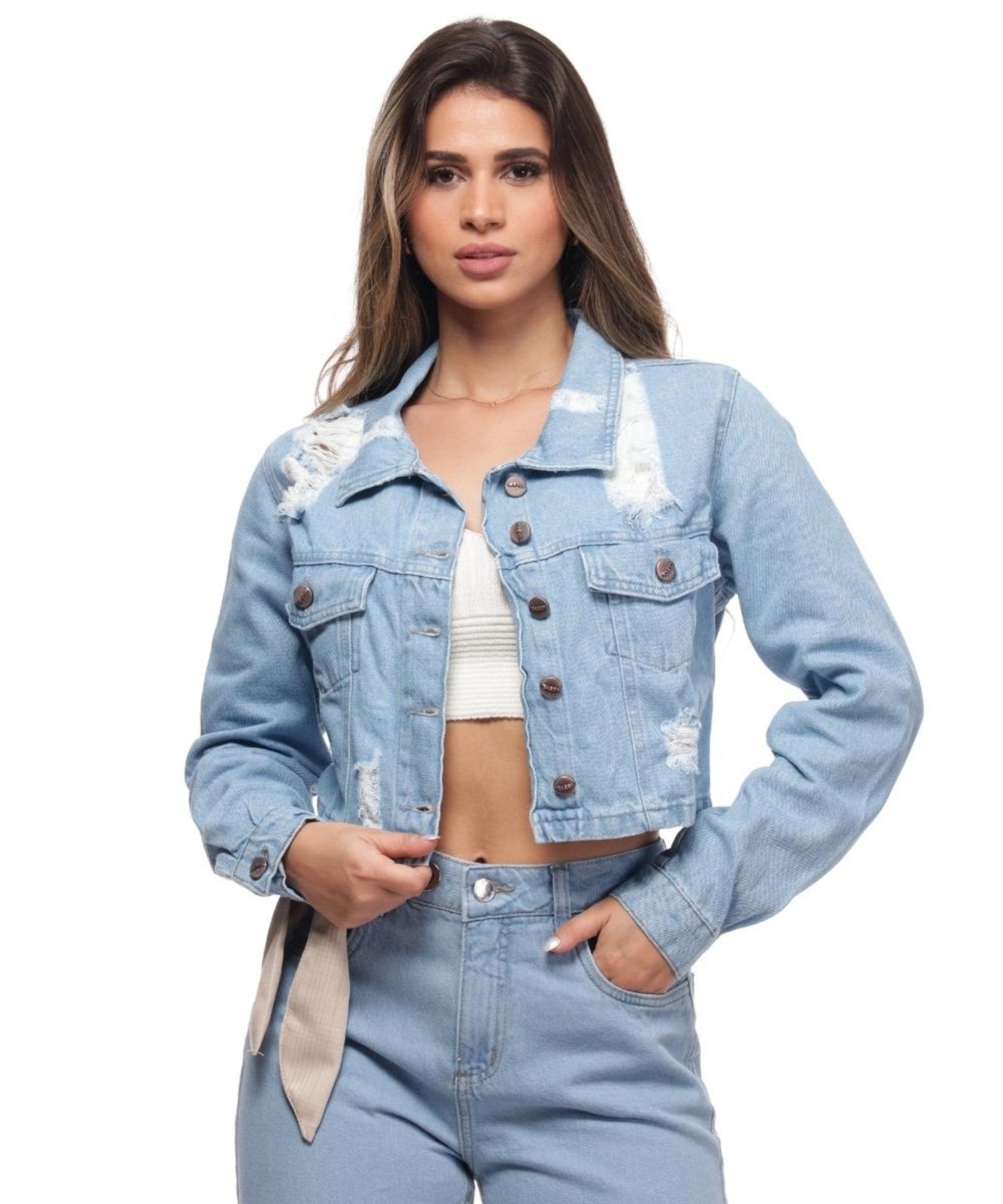 Jaqueta Feminina Jeans Cropped Razon Jeans