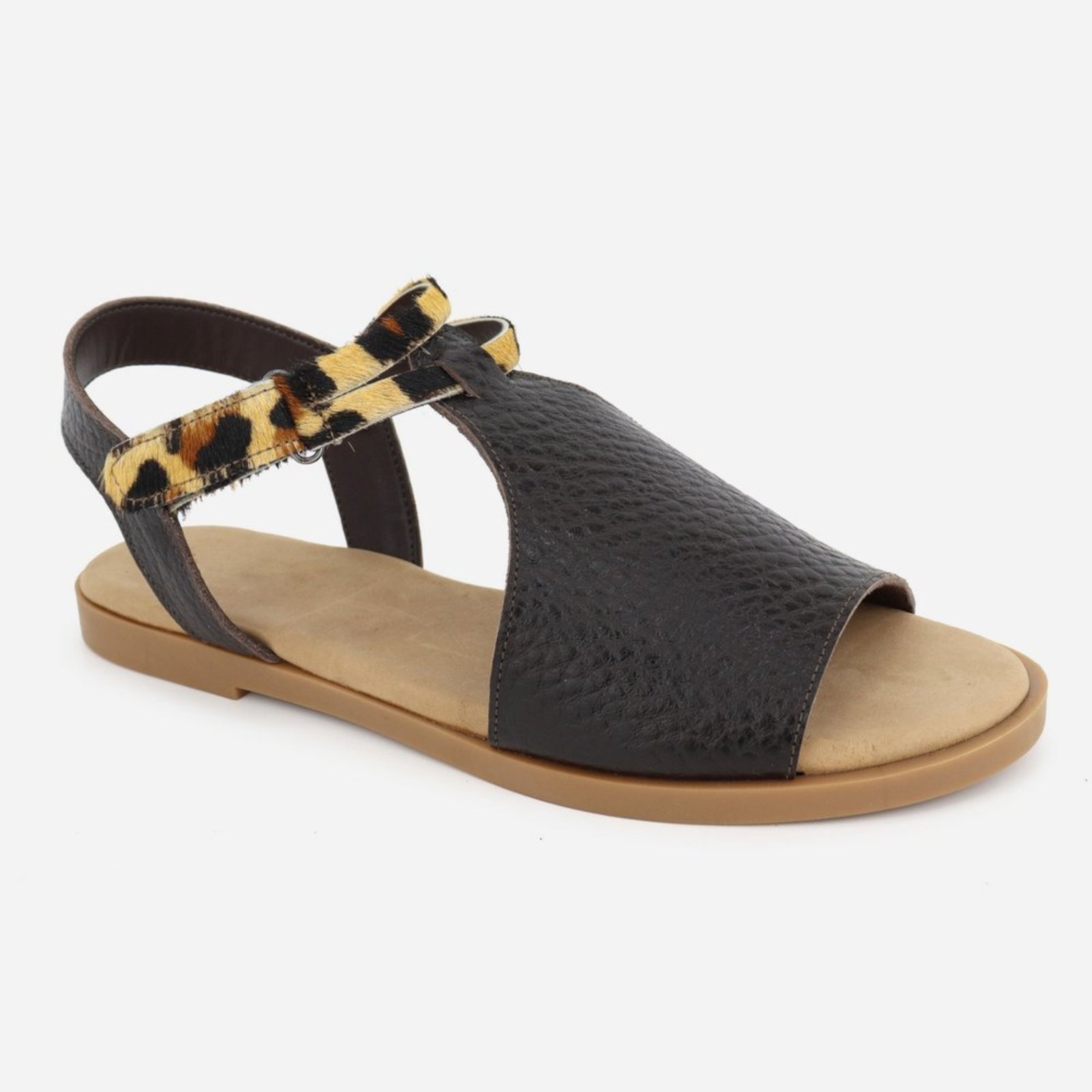 Rasteira Couro Maria Paula Casual Conforto Café
