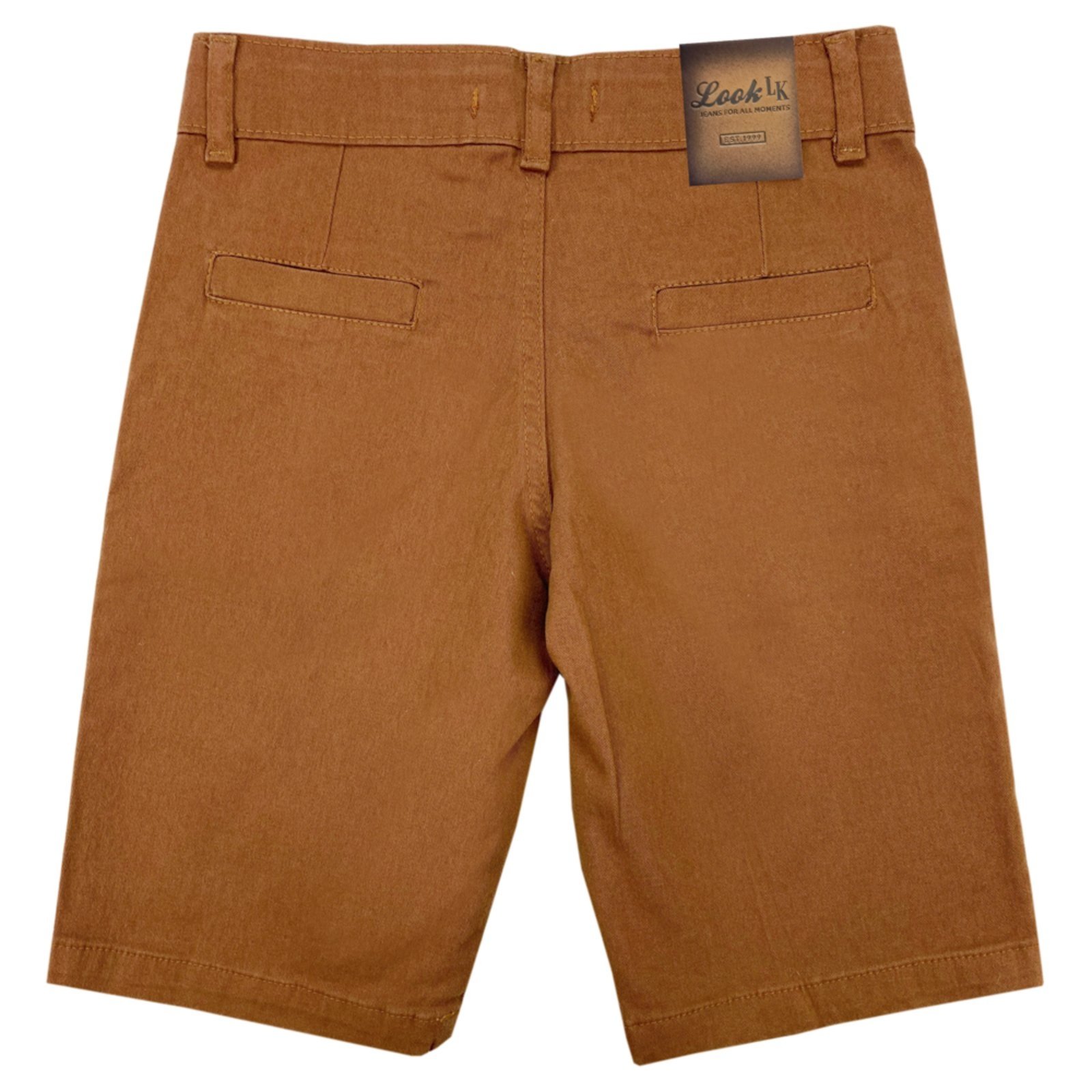 Vista 3 Infantil - Bermuda Juvenil Look Jeans Alfaiataria caramelo Look Jeans caramelo