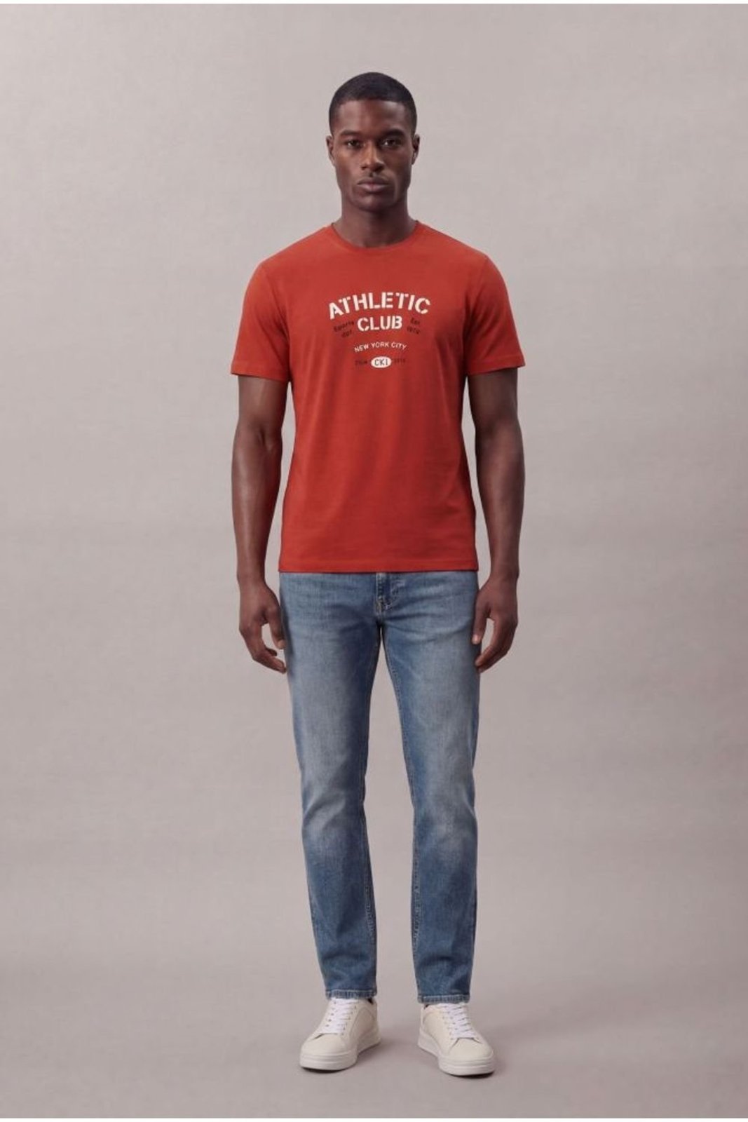 Camiseta Manga Curta Calvin Klein Jeans Masculino Athletic Club - Ferrugem