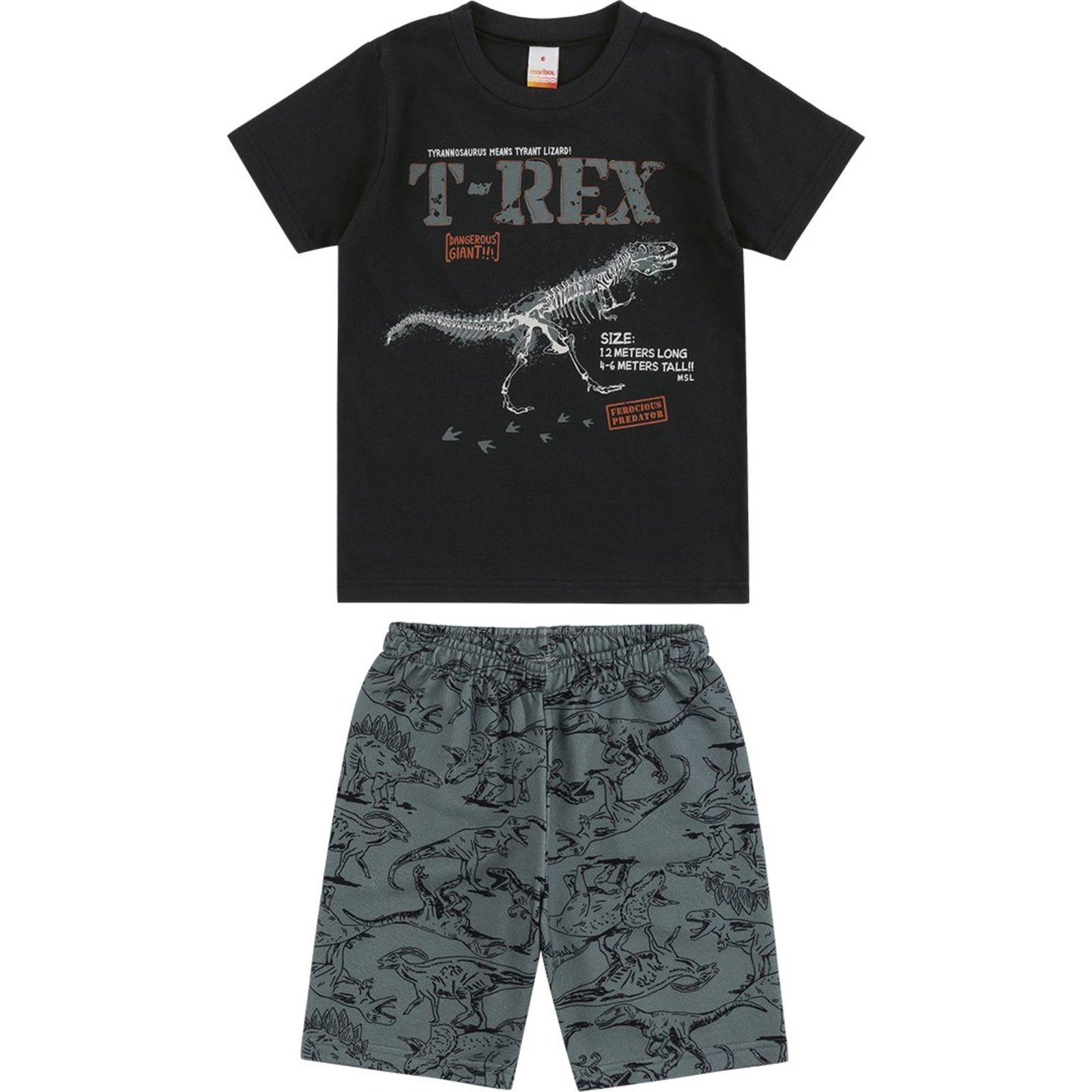 Infantil - Conjunto Curto T-rex Menino Marisol
