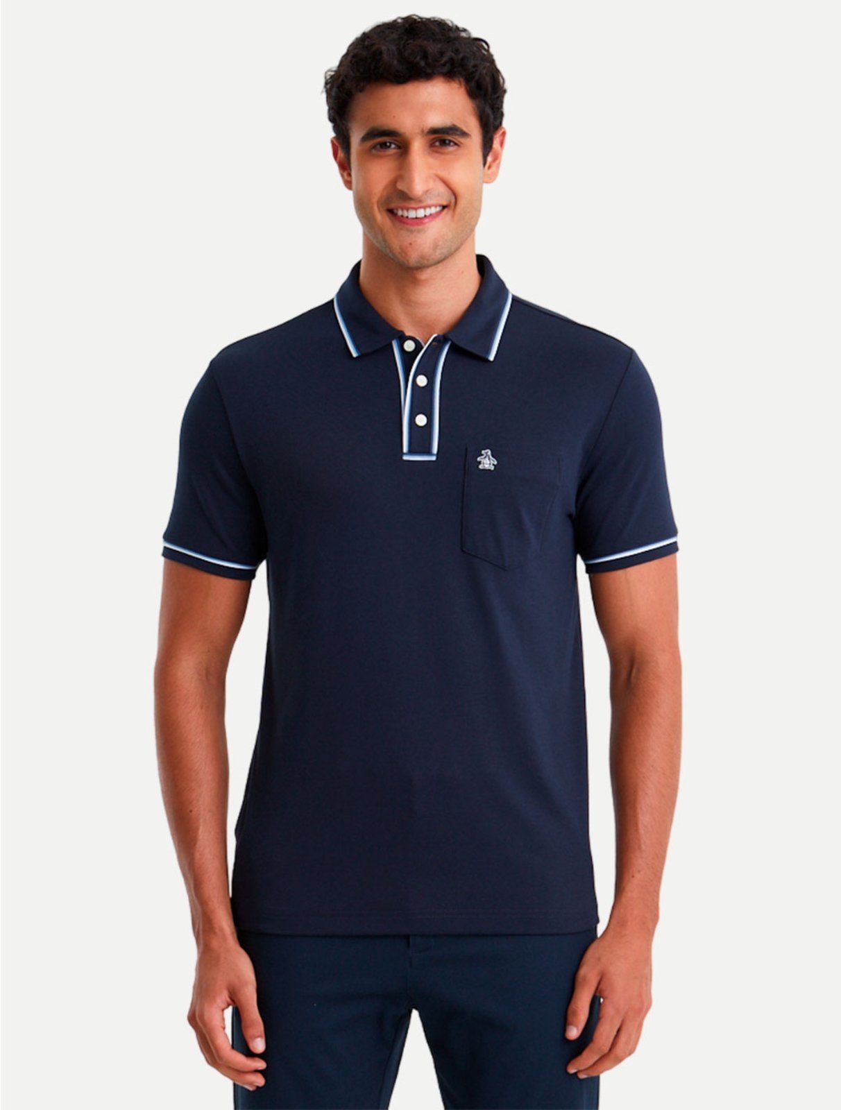 Polo Original Penguin Pima Cotton OPKSB1830 Azul Marinho