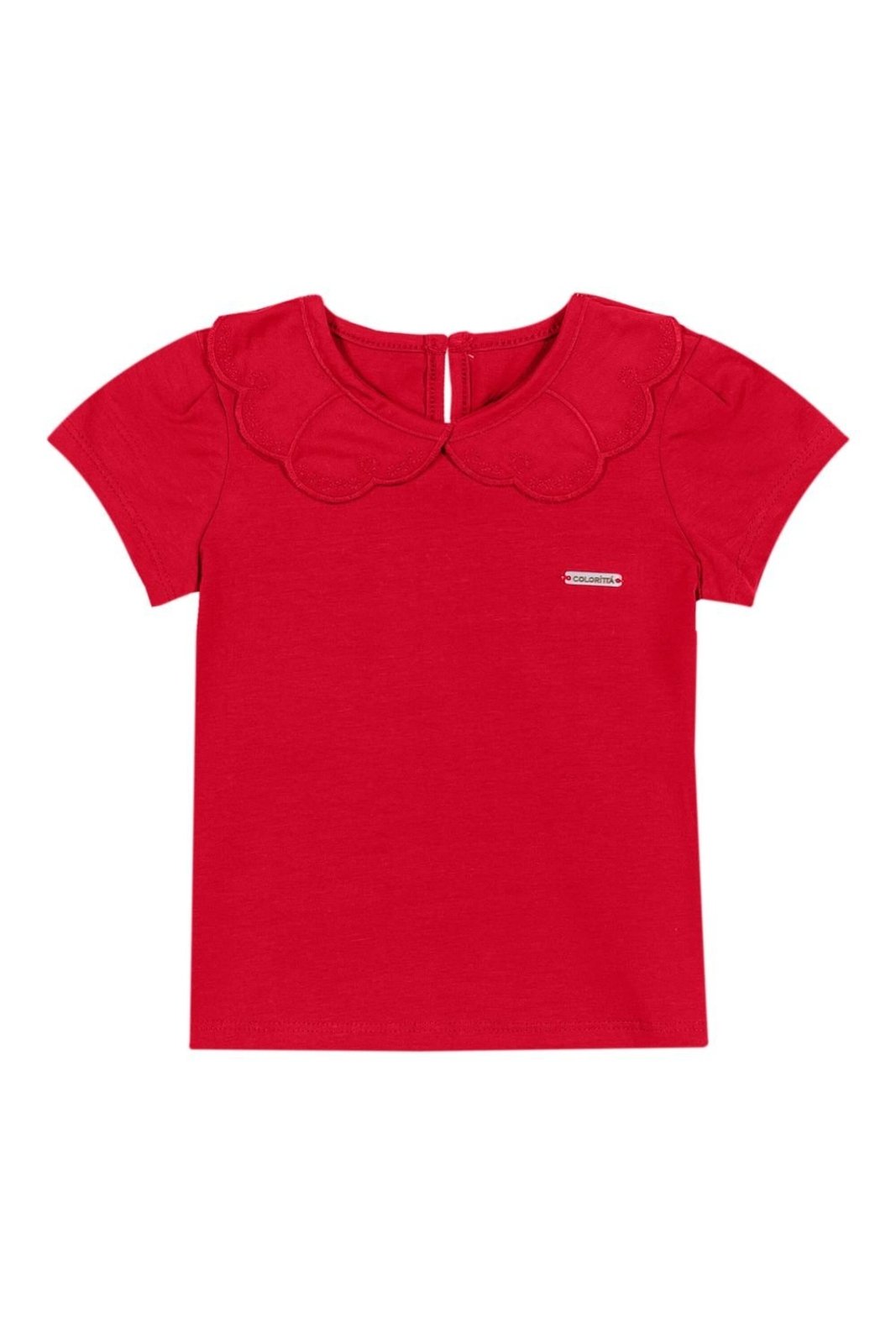 Infantil - Blusa Menina Cotton Gola Boneca Colorittá Vermelho