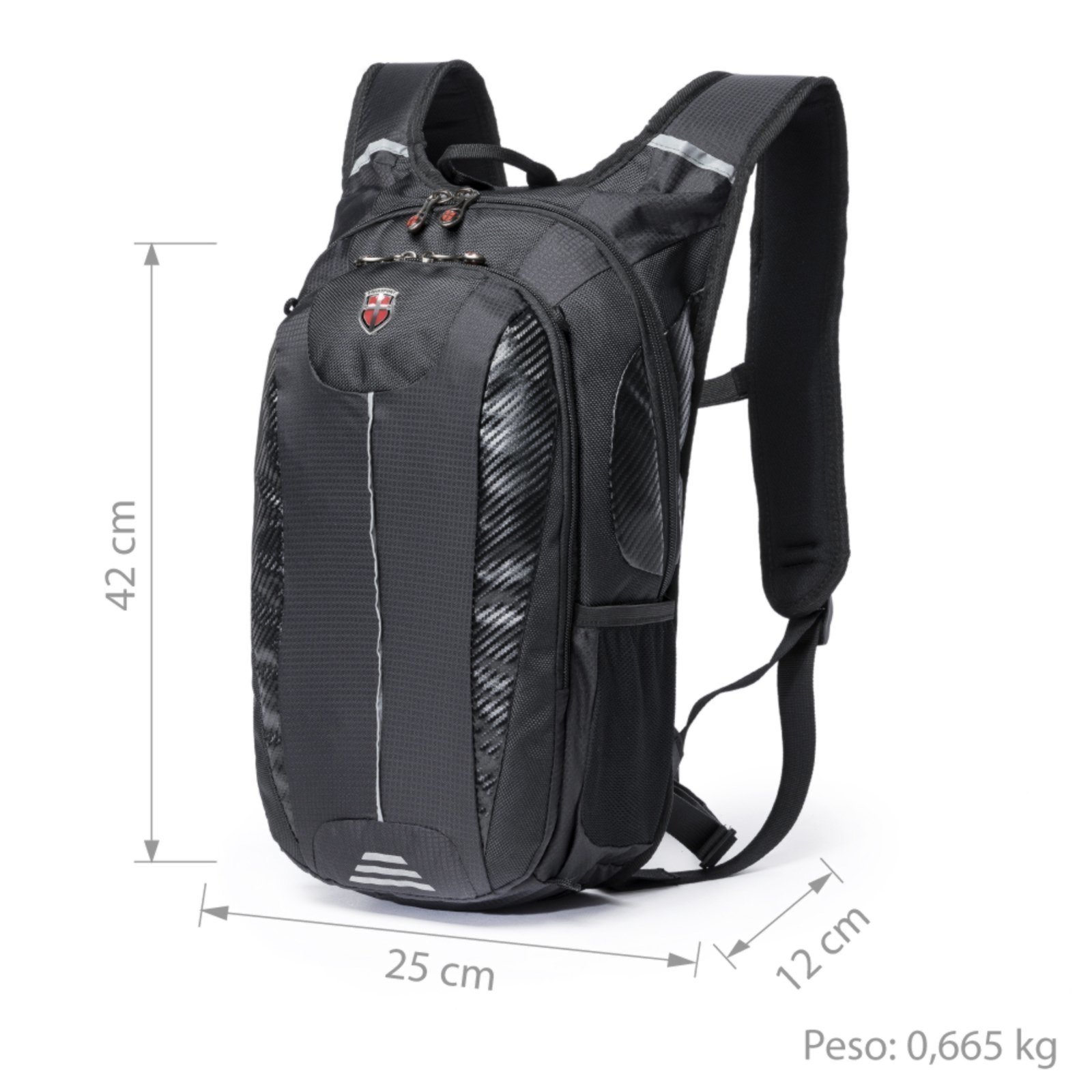 Vista 3 Mochila Swissport Hidratação Impermeável Bolsa Térmica D´Agua 2 L B preto Swissport preto