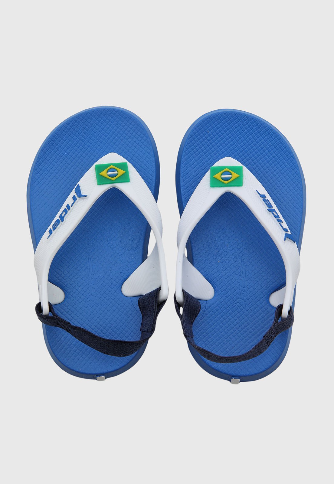 Infantil - Chinelo Rider de Dedo com Elástico Traseiro Brasil Azul
