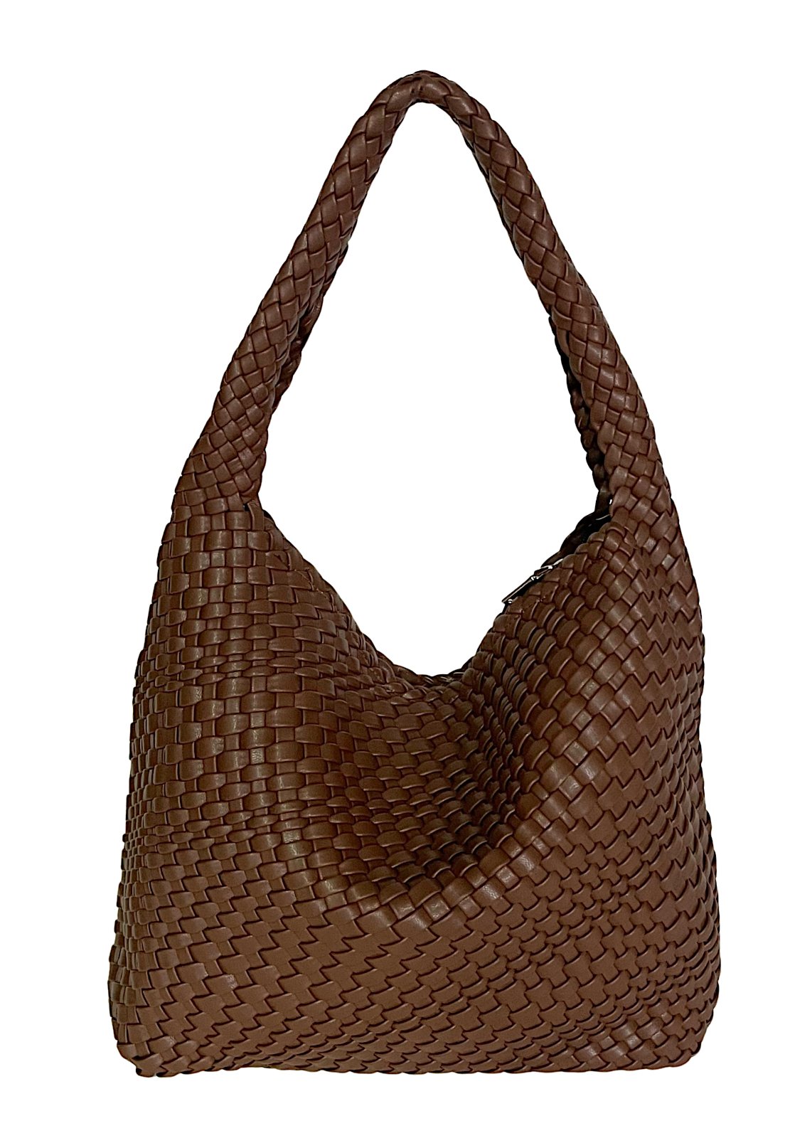 Bolsa Feminina Hobo Tressê Marrom Café 2 em 1: Elegância Versátil