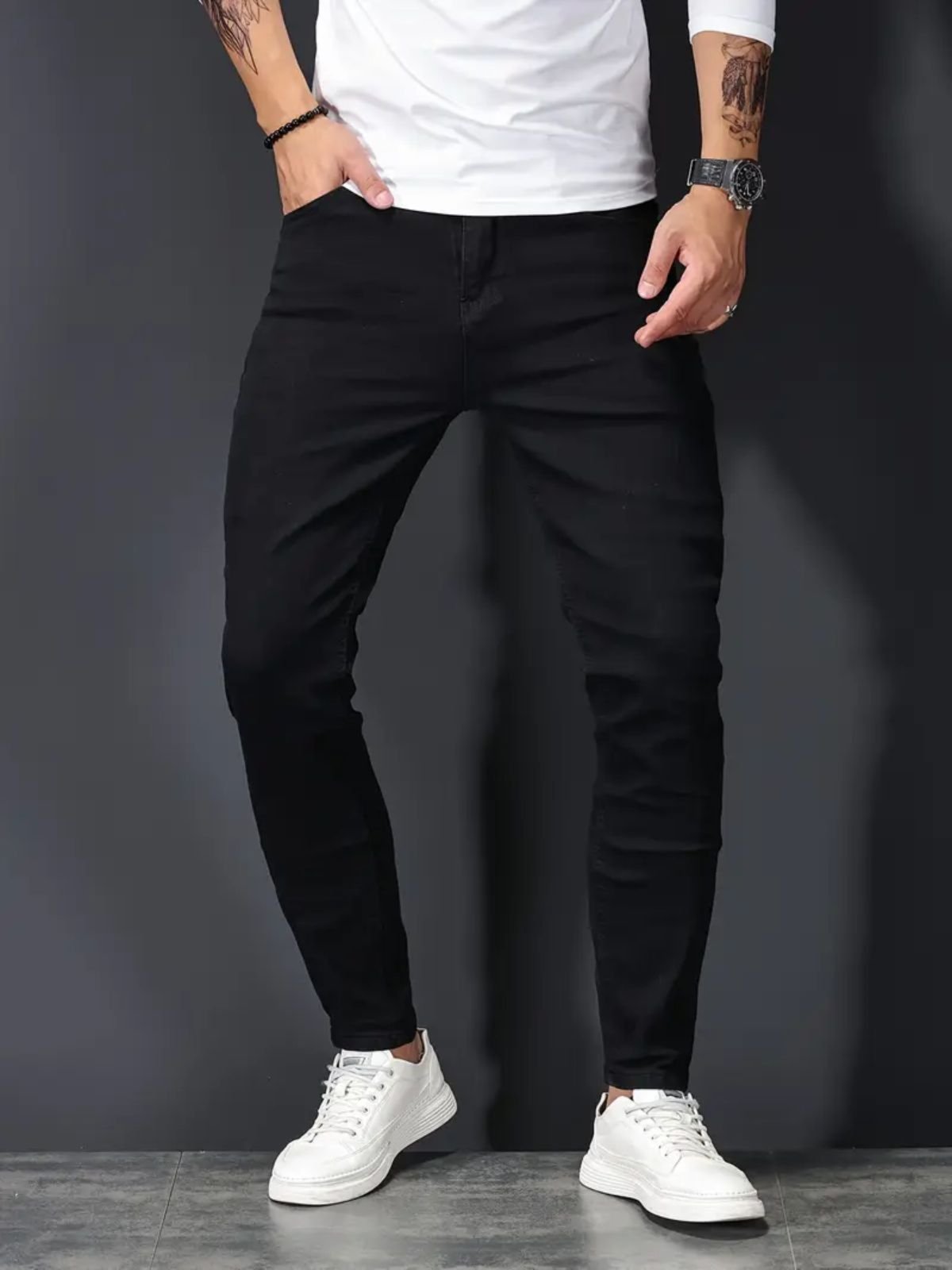 Calça Jeans Masculina Skinny Preta – KOVALI Casual e Confortavel
