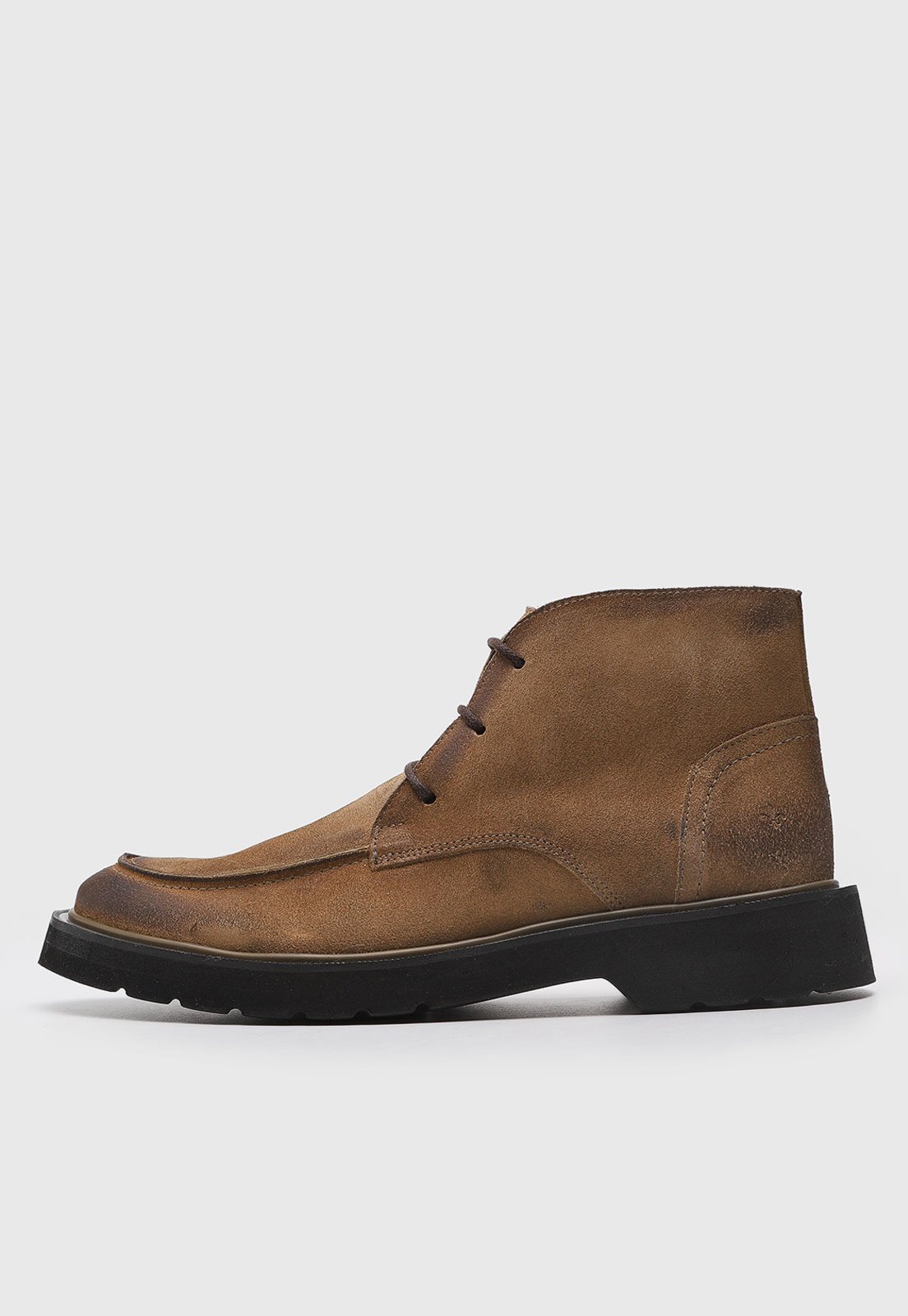 Bota de Couro Masculina Dudalina Cano Médio Marrom