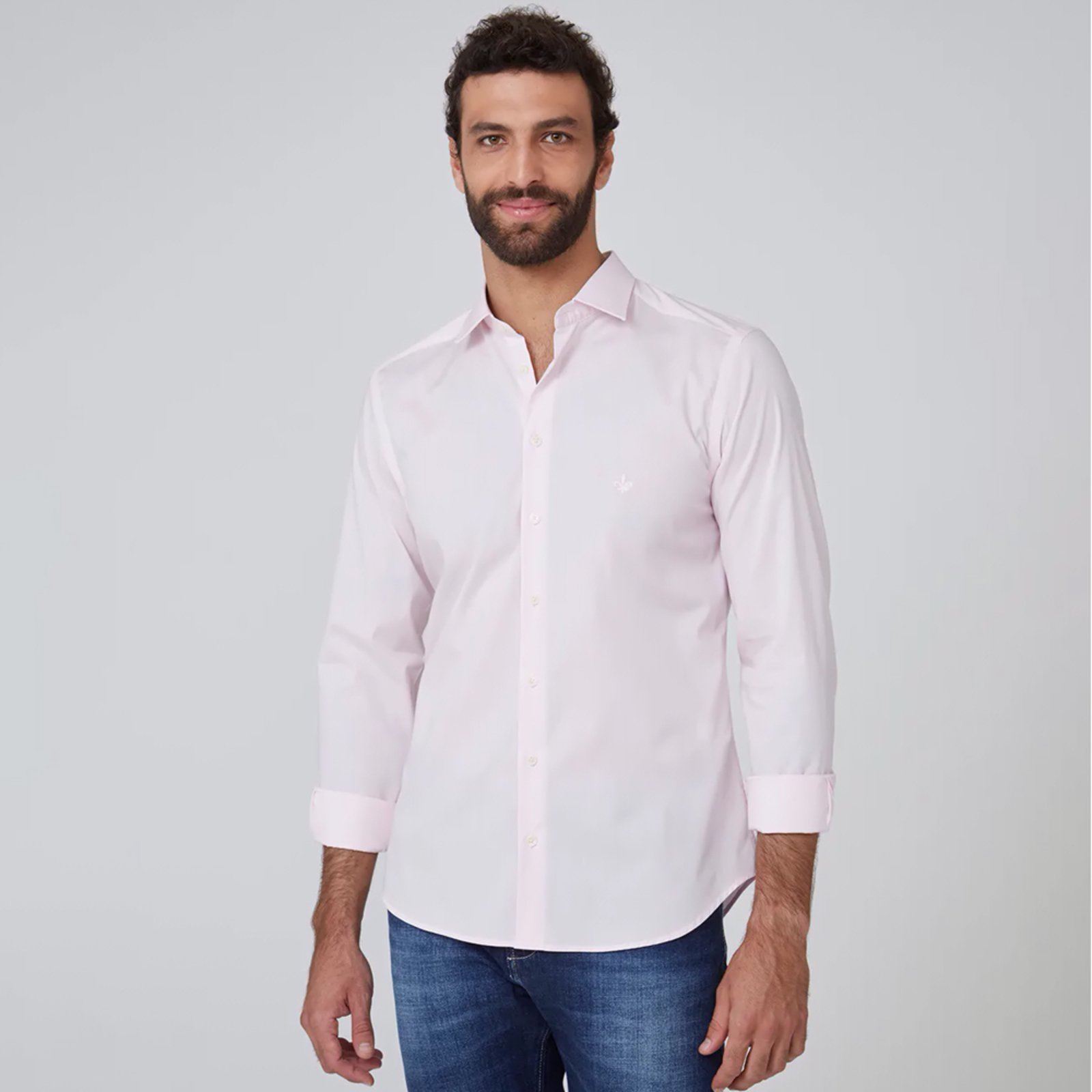 Camisa Dudalina Milano Stretch In25 Rosa Masculino